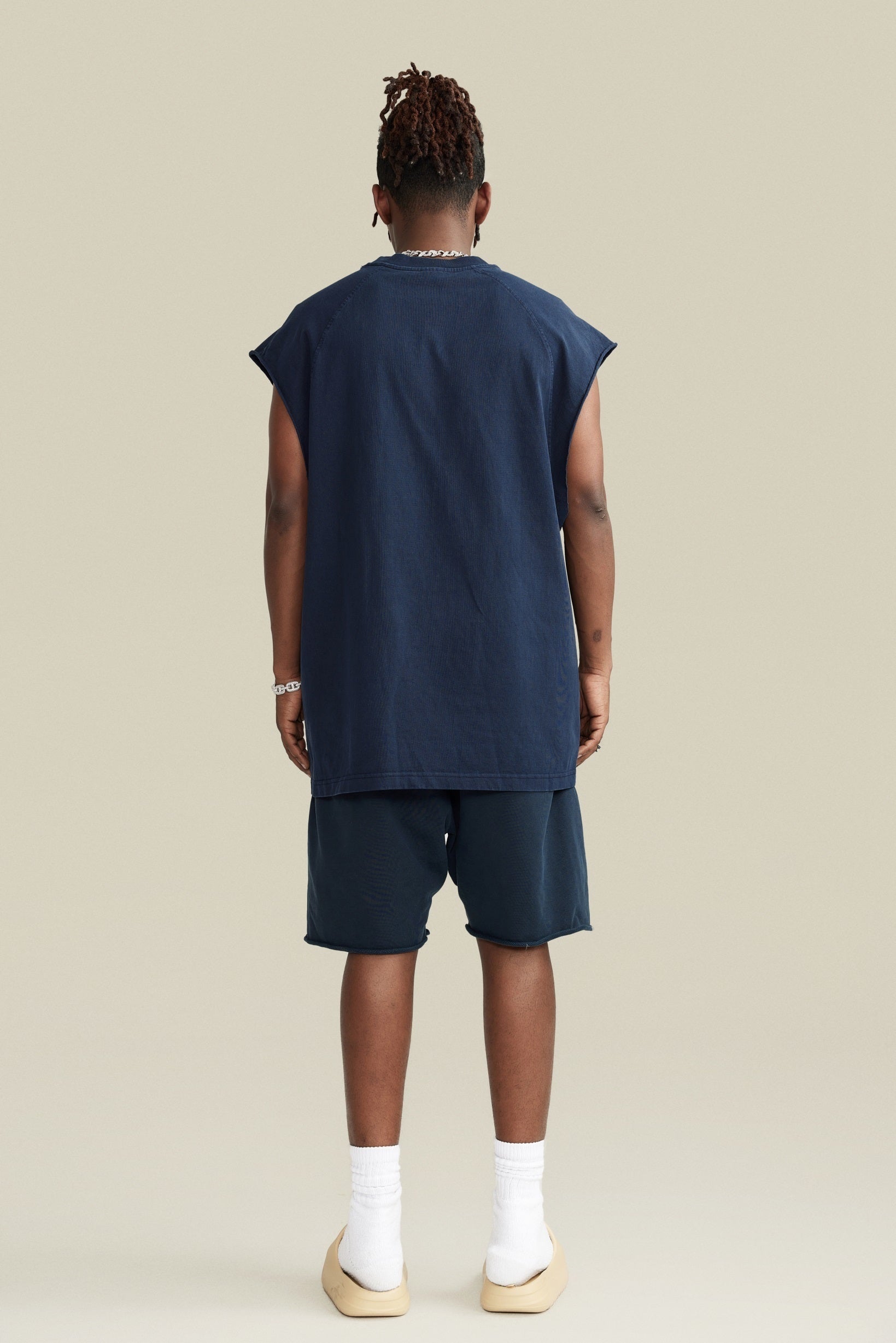 285GSM Men‘s Raglan-Style Snow-Wash Muscle Tee