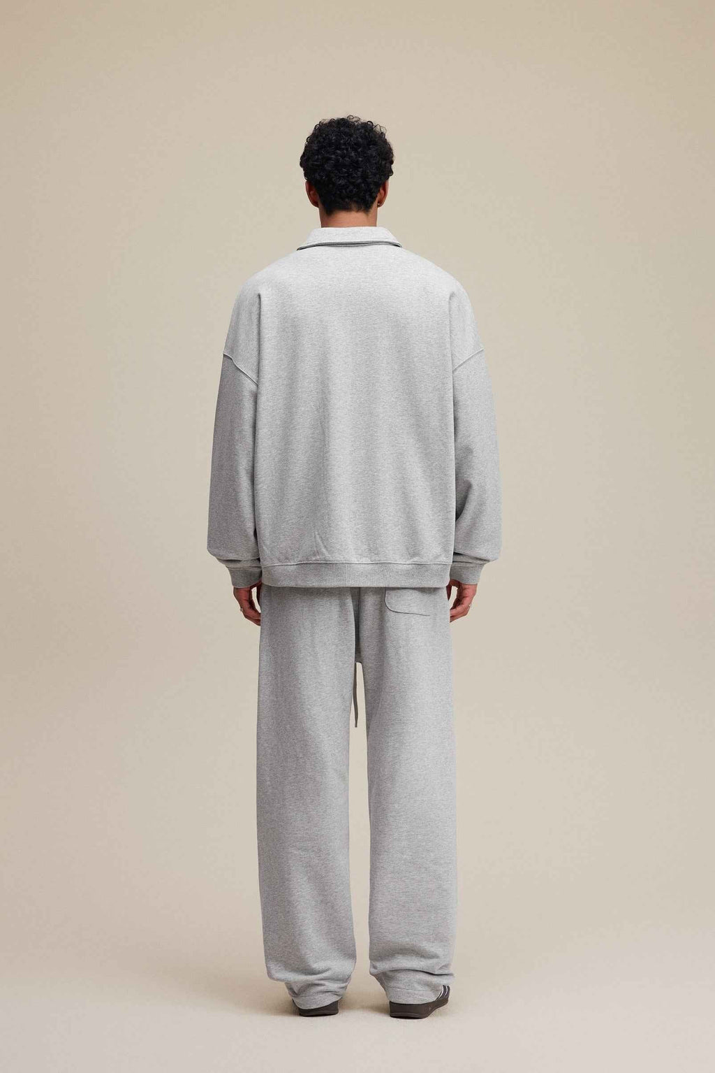 445GSM Men's Heavyweight Zip-Up Collared Hoodie | MUNSIEUR