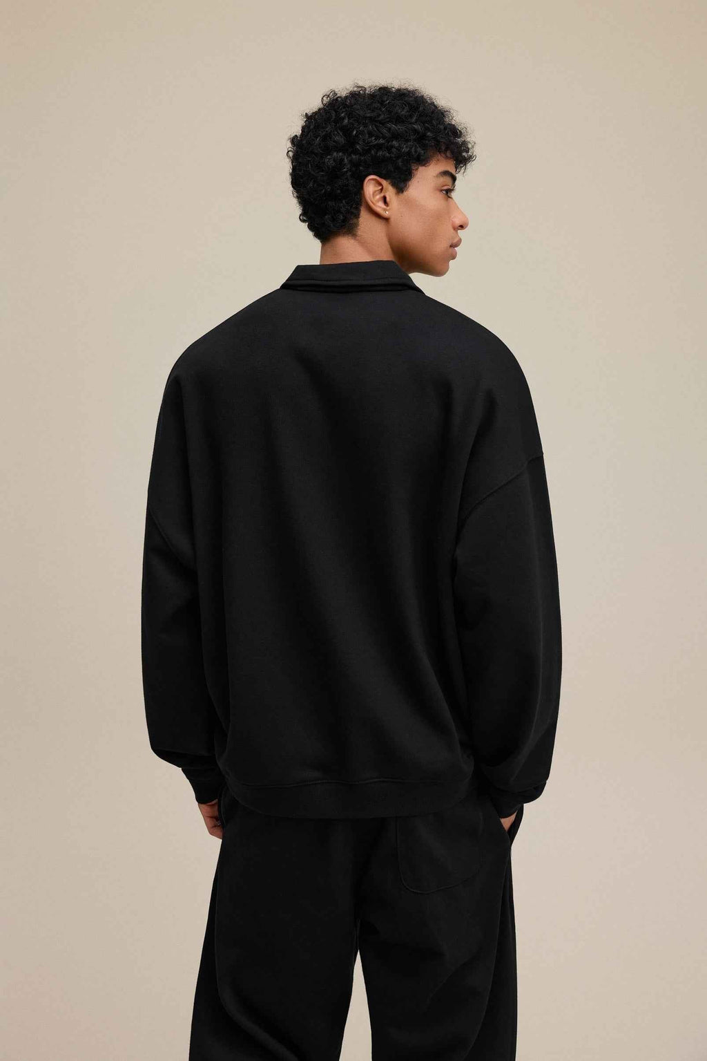 445GSM Men's Heavyweight Zip-Up Collared Hoodie | MUNSIEUR