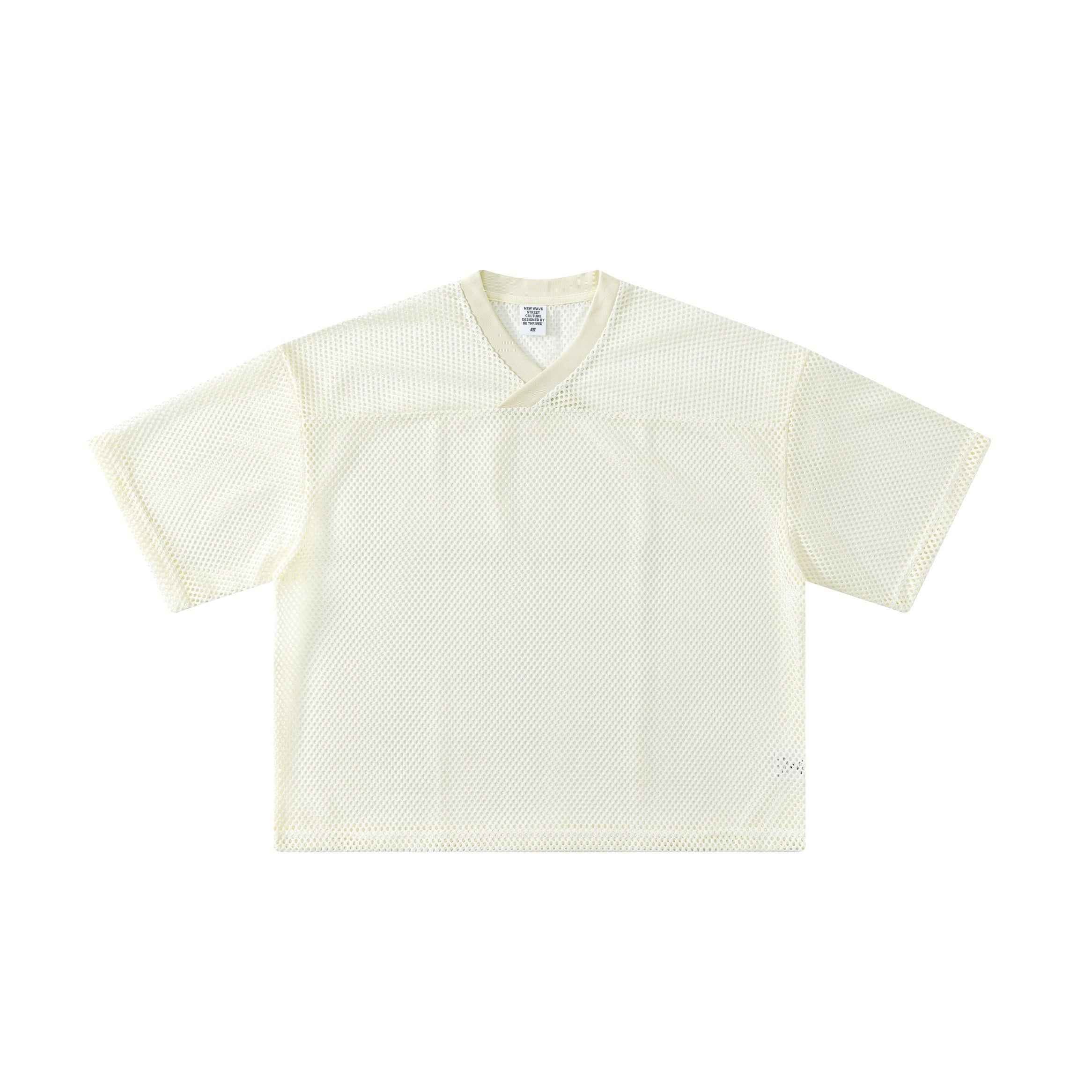 240GSM Men’s Boxy-Fit Mesh Layering V-Neck Tee