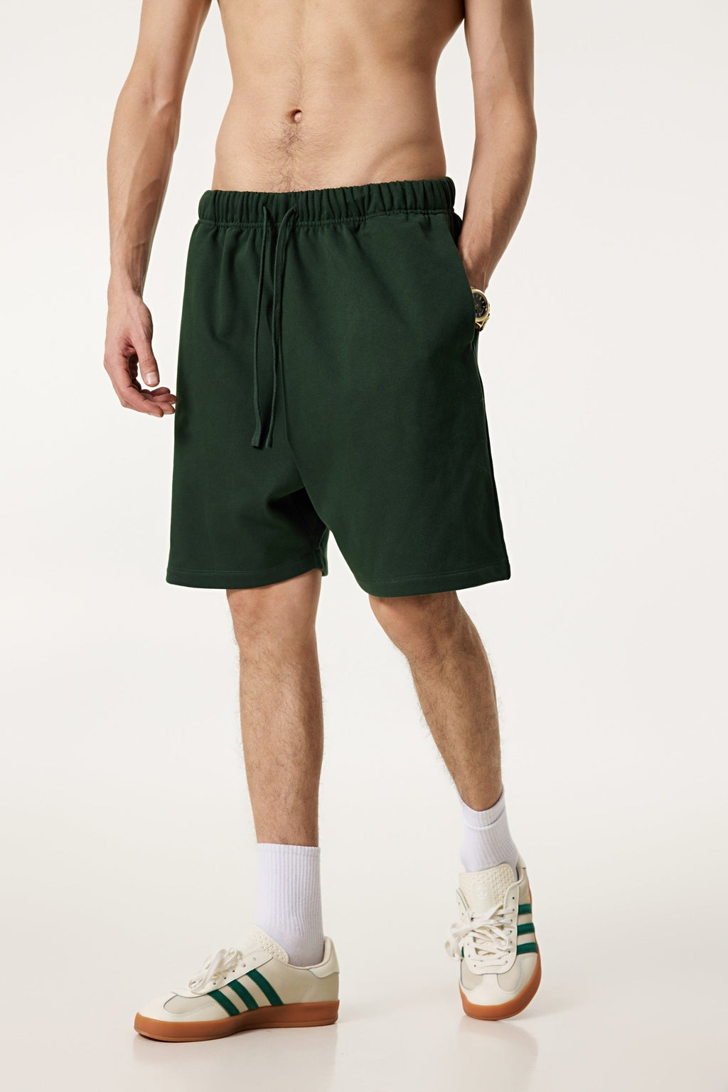 440GSM Men's Heavyweight Invisible-Zipper Shorts