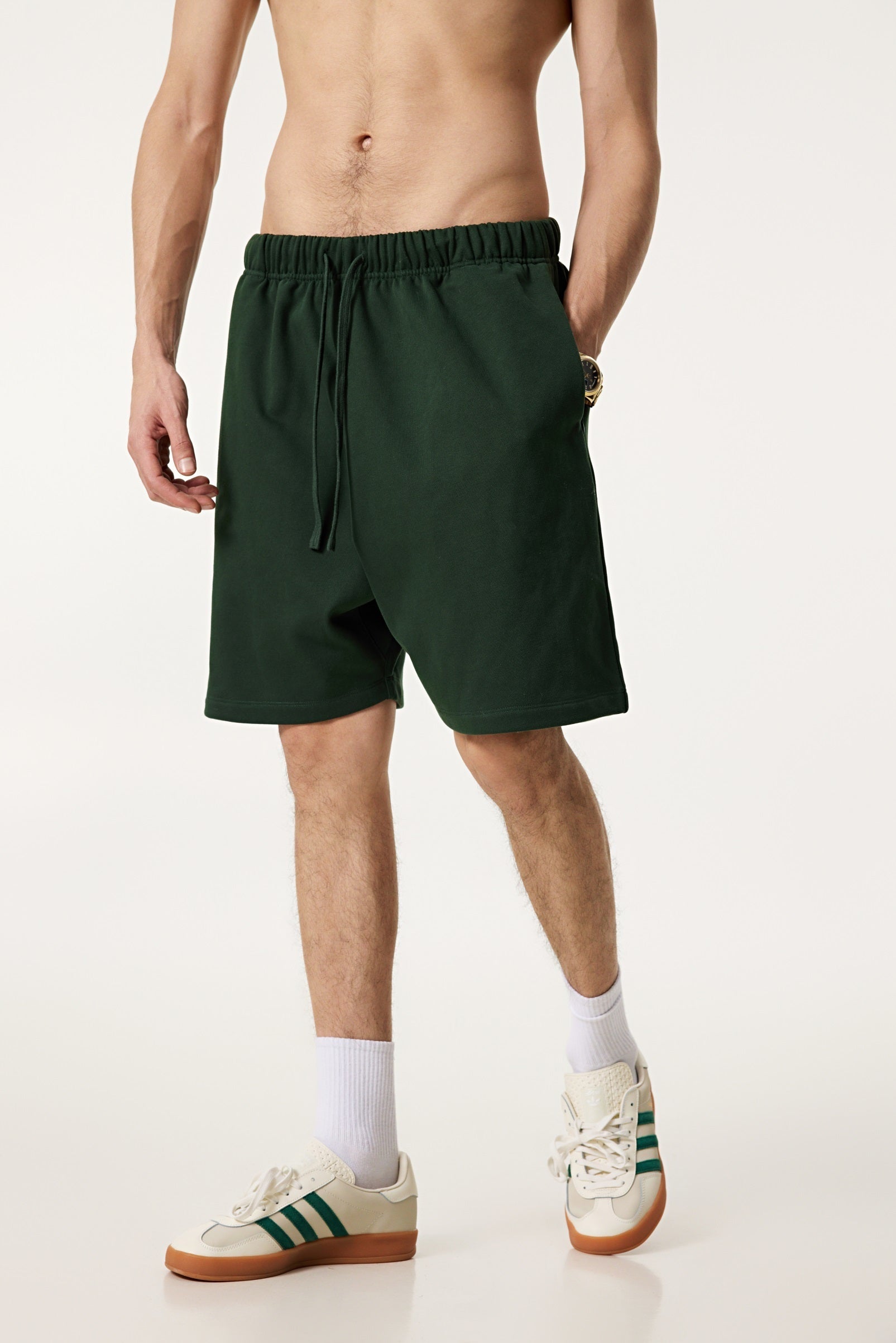 440GSM Men's Heavyweight Invisible-Zipper Shorts