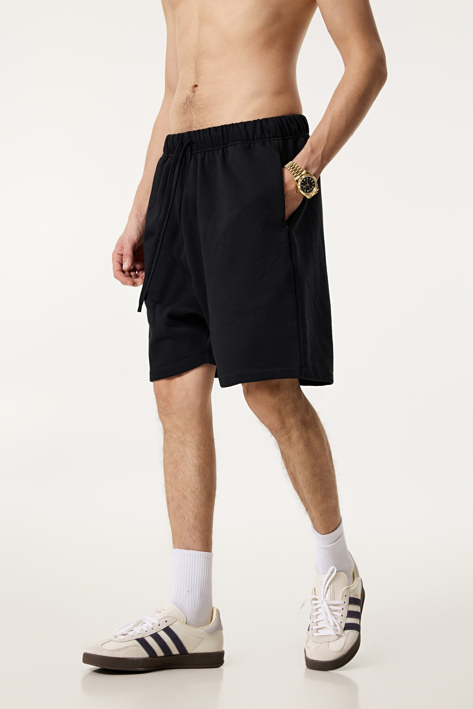 440GSM Men's Heavyweight Invisible-Zipper Shorts