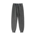 400GSM Men's Heavyweight Snow-Washed Ribbed-Cuff Jogger Pants