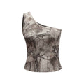 315GSM Women’s Asymmetrical Shoulder Camouflage Tank Top T-shirt