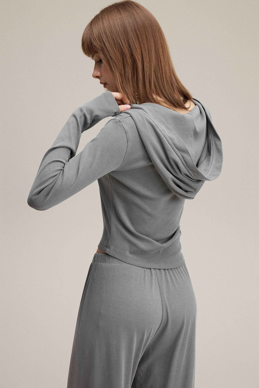 275GSM Women’s Slim-Fit Pigment-Wash Long-Sleeve Sweatshirt