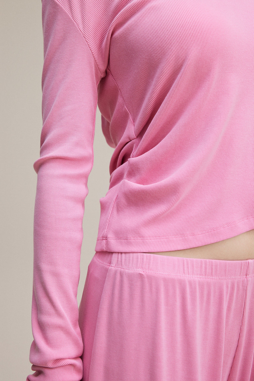 275GSM Women’s Slim-Fit Pigment-Wash Long-Sleeve Sweatshirt