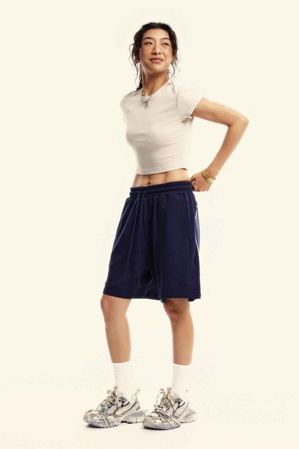 235GSM Women's Washed Stretch Cotton Slim T-shirt