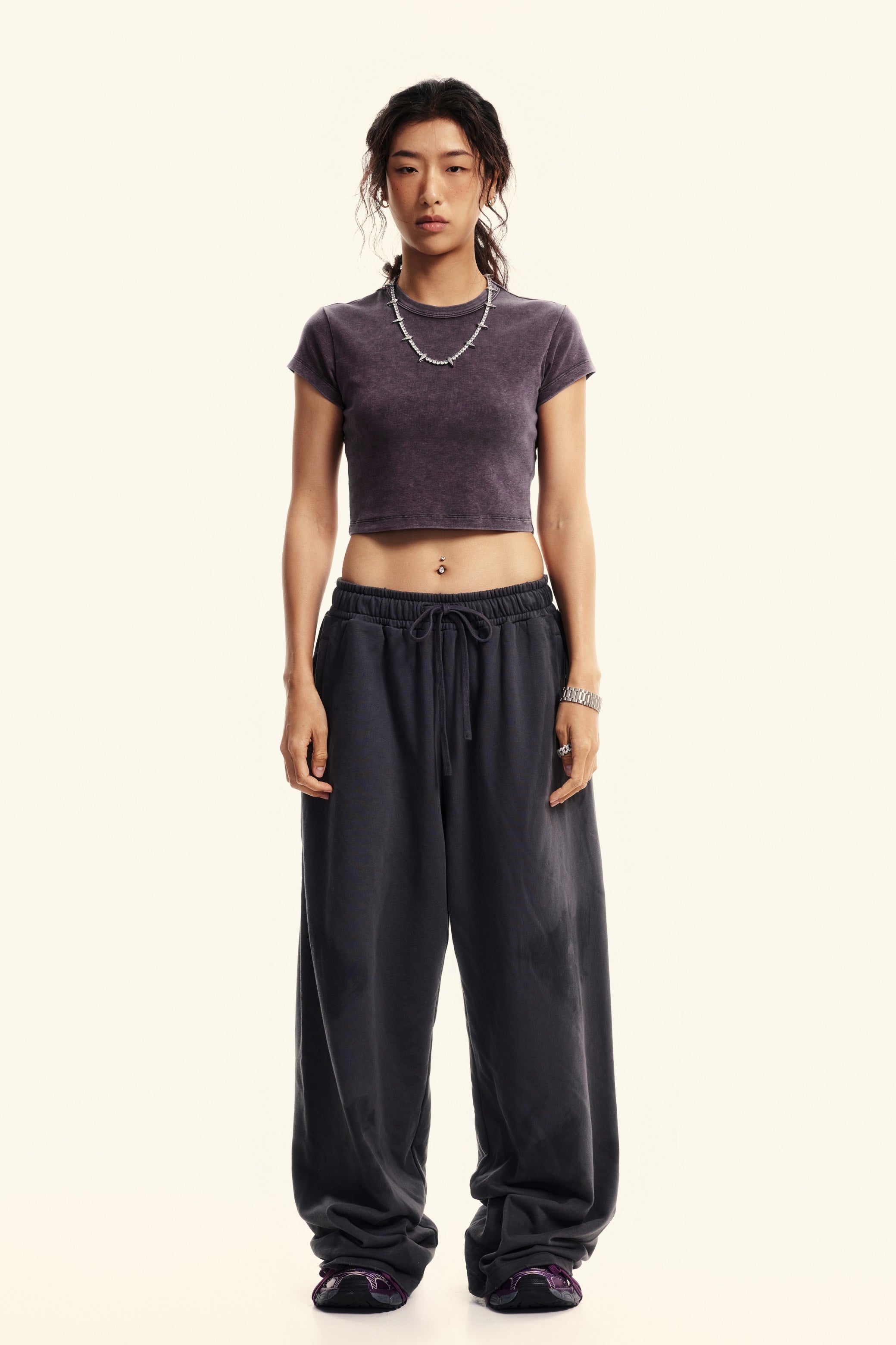 235GSM Women's Washed Stretch Cotton Slim T-shirt