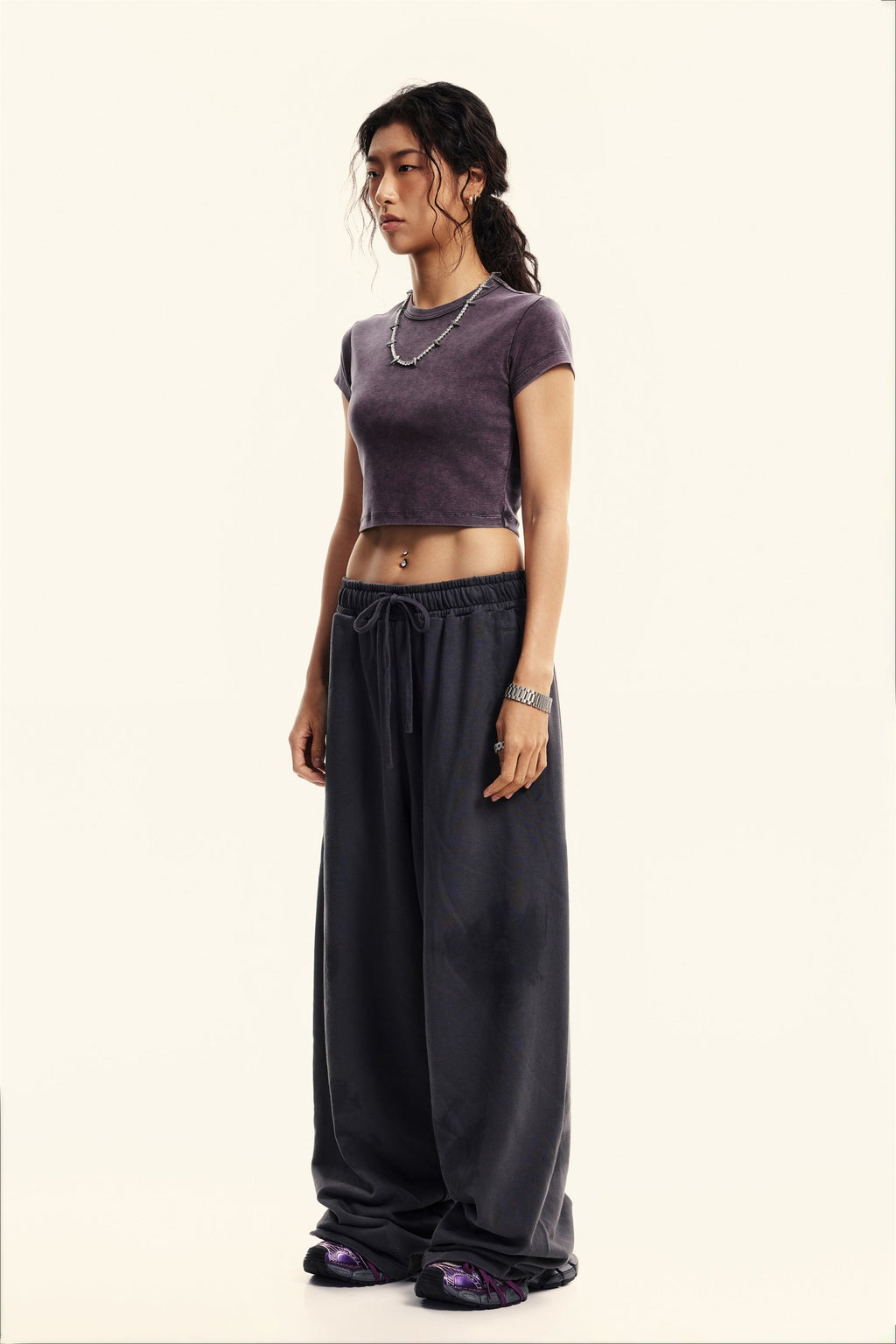 235GSM Women's Washed Stretch Cotton Slim T-shirt