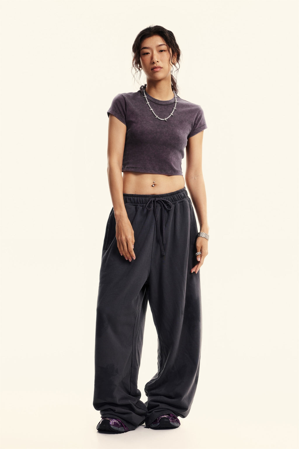 235GSM Women's Washed Stretch Cotton Slim T-shirt