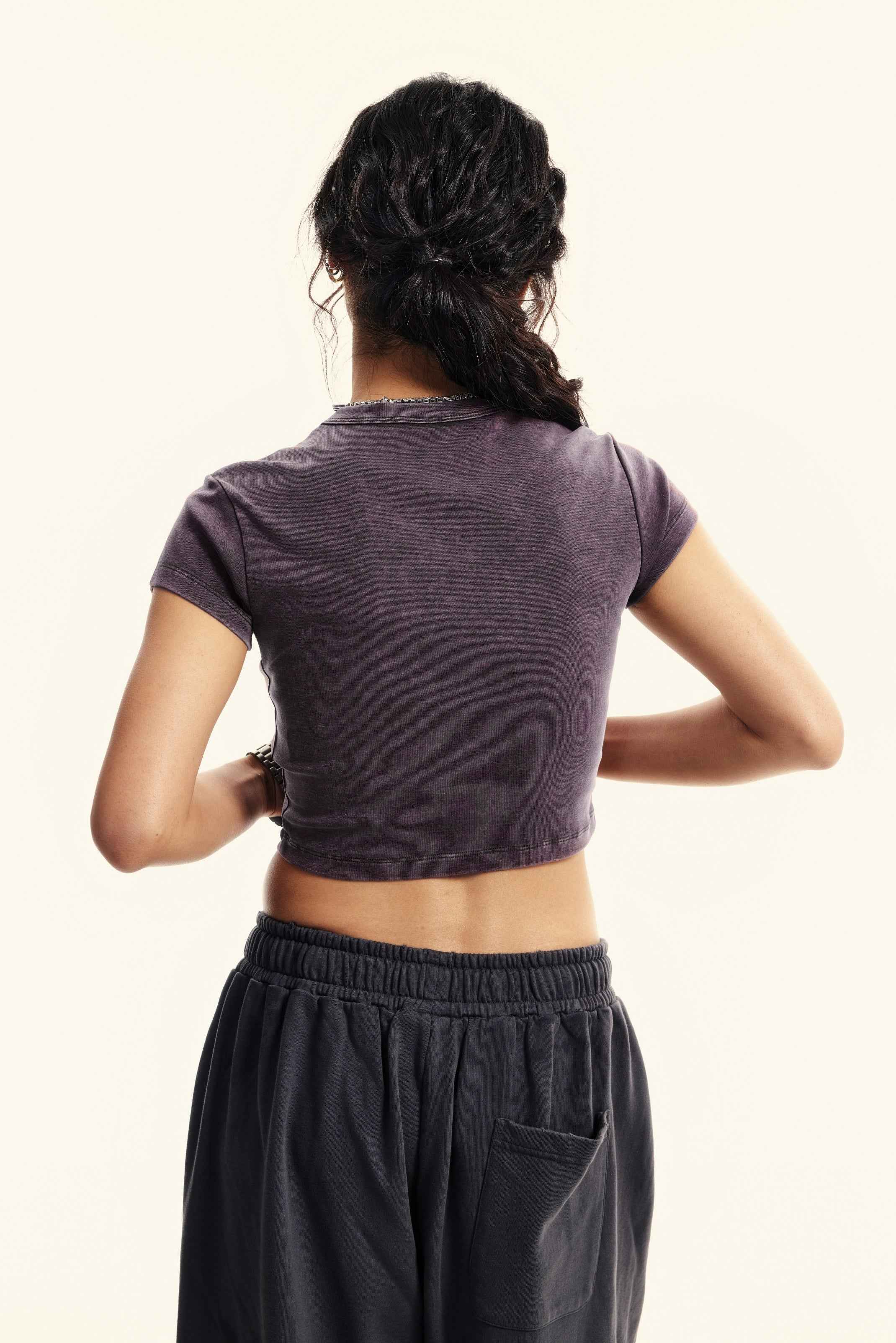 235GSM Women's Washed Stretch Cotton Slim T-shirt