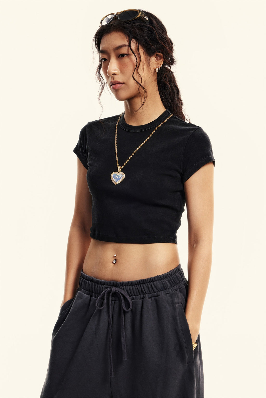 235GSM Women's Washed Stretch Cotton Slim T-shirt