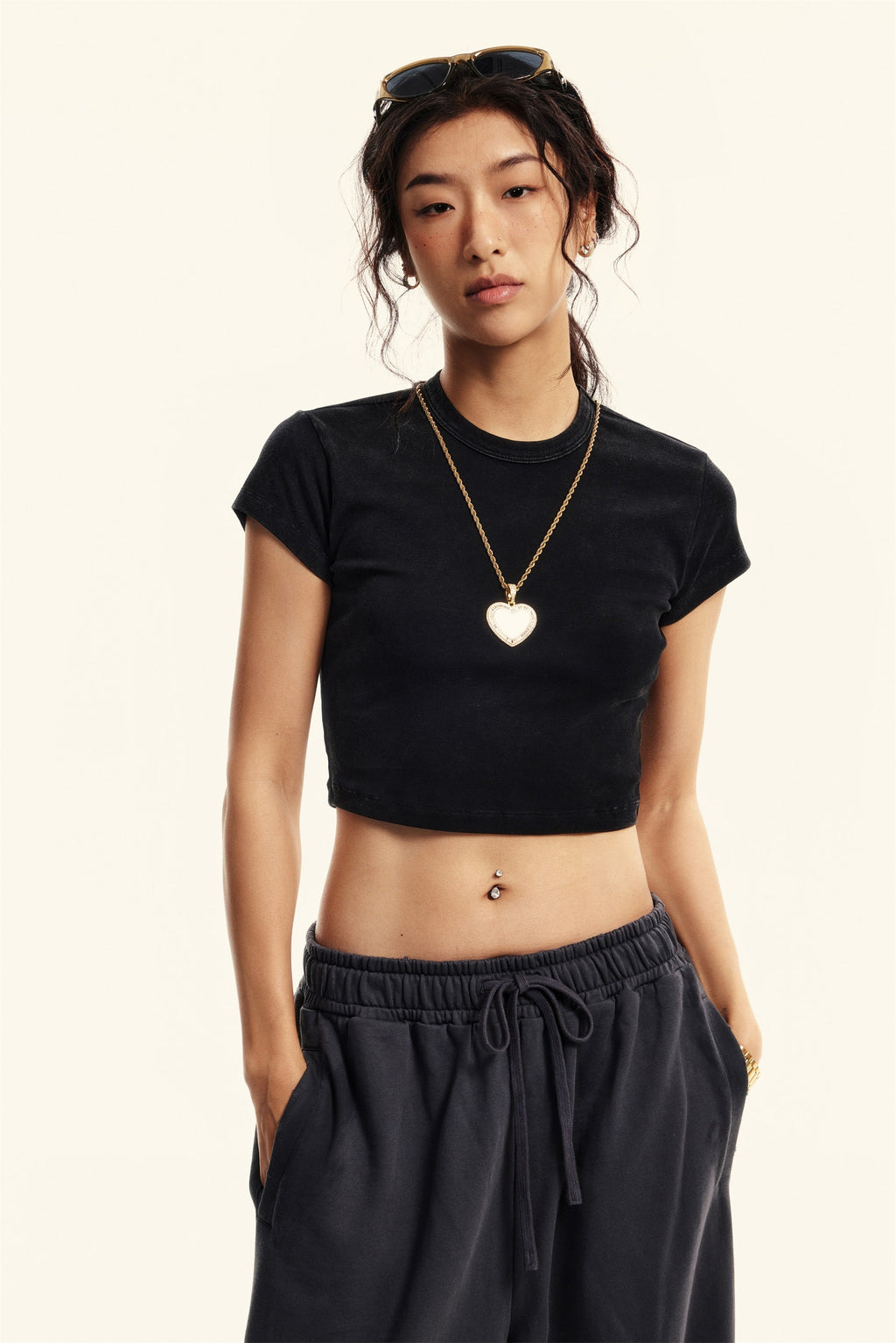 235GSM Women's Washed Stretch Cotton Slim T-shirt