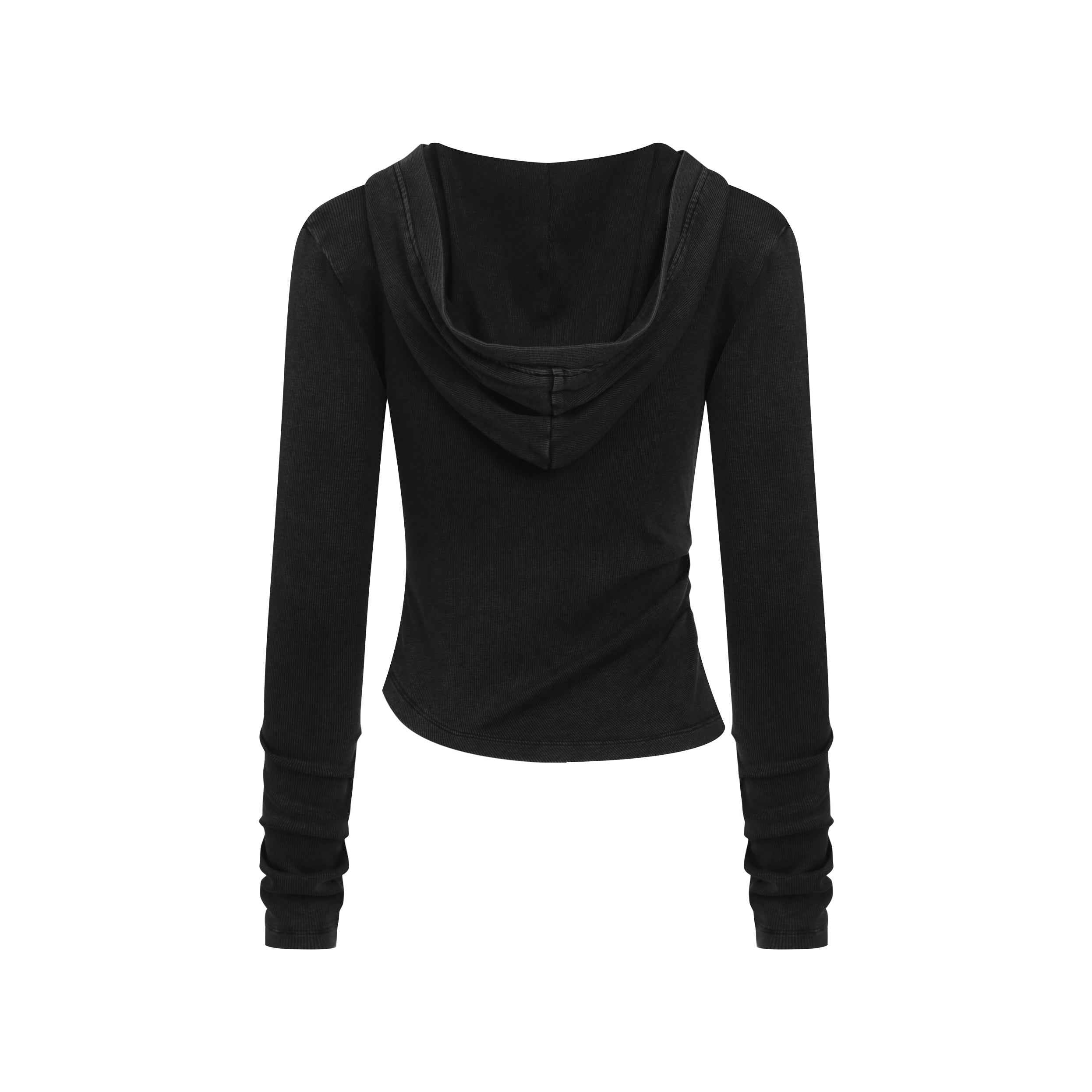 275GSM Women’s Slim-Fit Pigment-Wash Long-Sleeve Sweatshirt