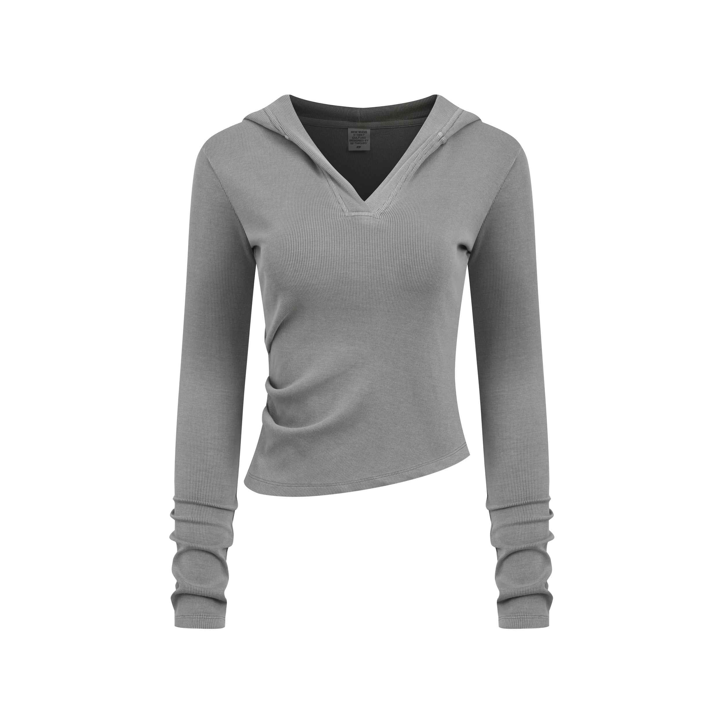 275GSM Women’s Slim-Fit Pigment-Wash Long-Sleeve Sweatshirt