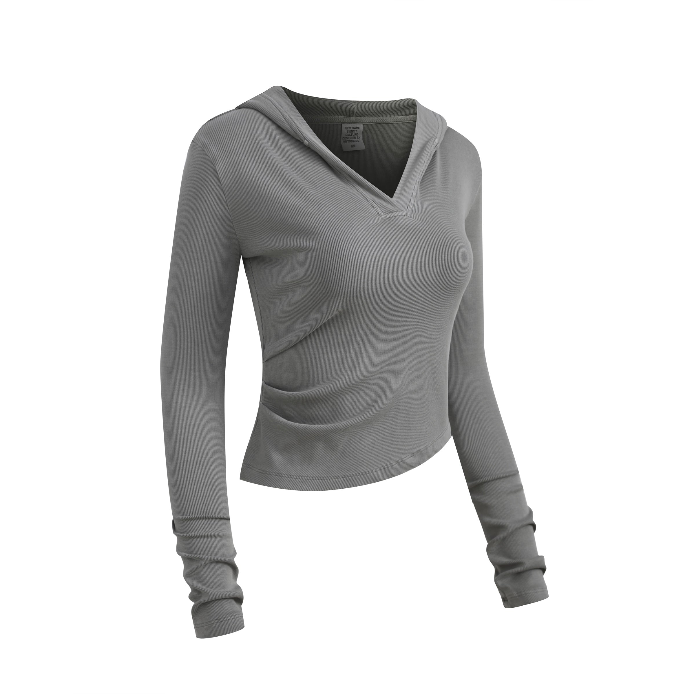 275GSM Women’s Slim-Fit Pigment-Wash Long-Sleeve Sweatshirt