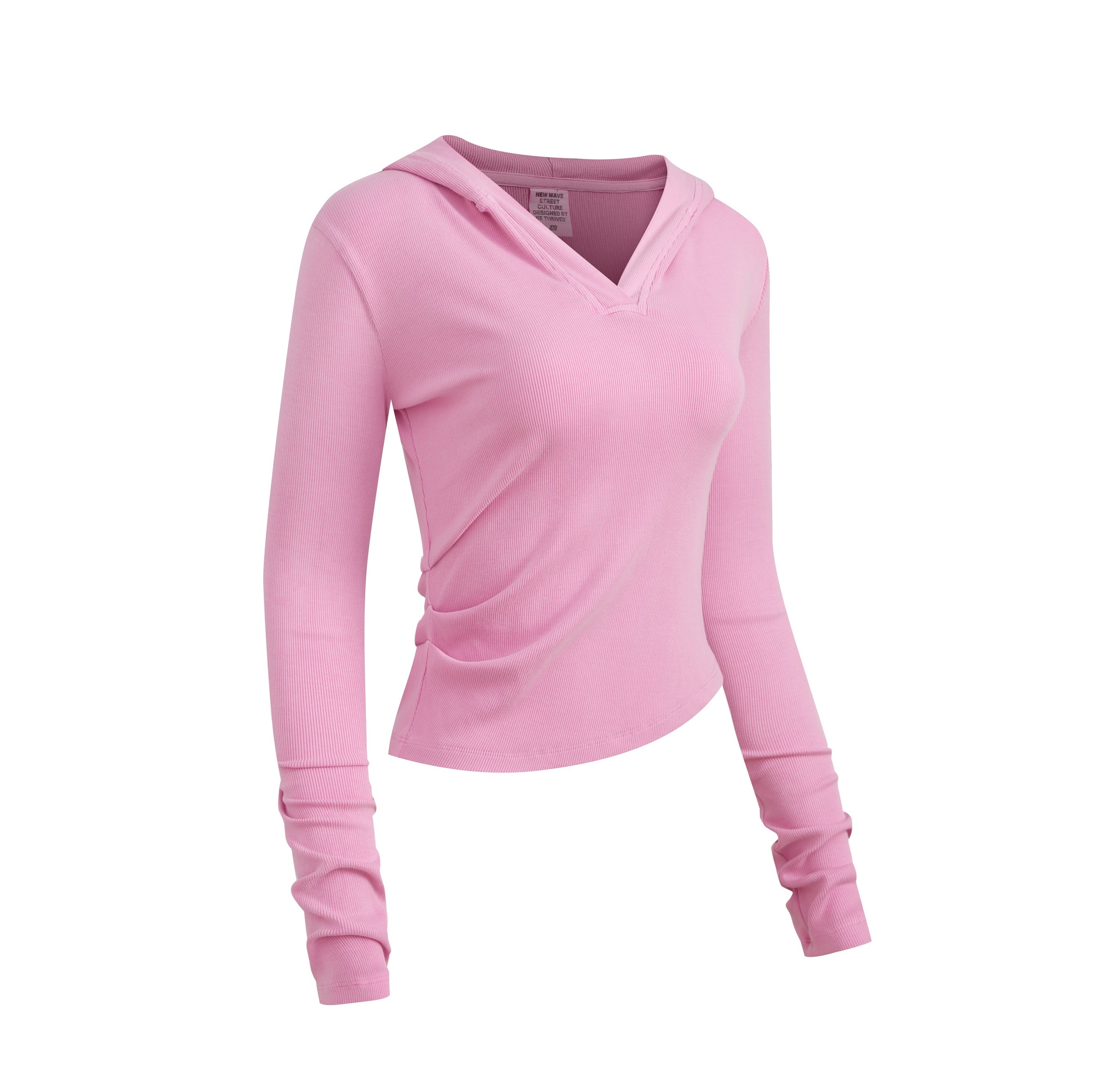 275GSM Women’s Slim-Fit Pigment-Wash Long-Sleeve Sweatshirt