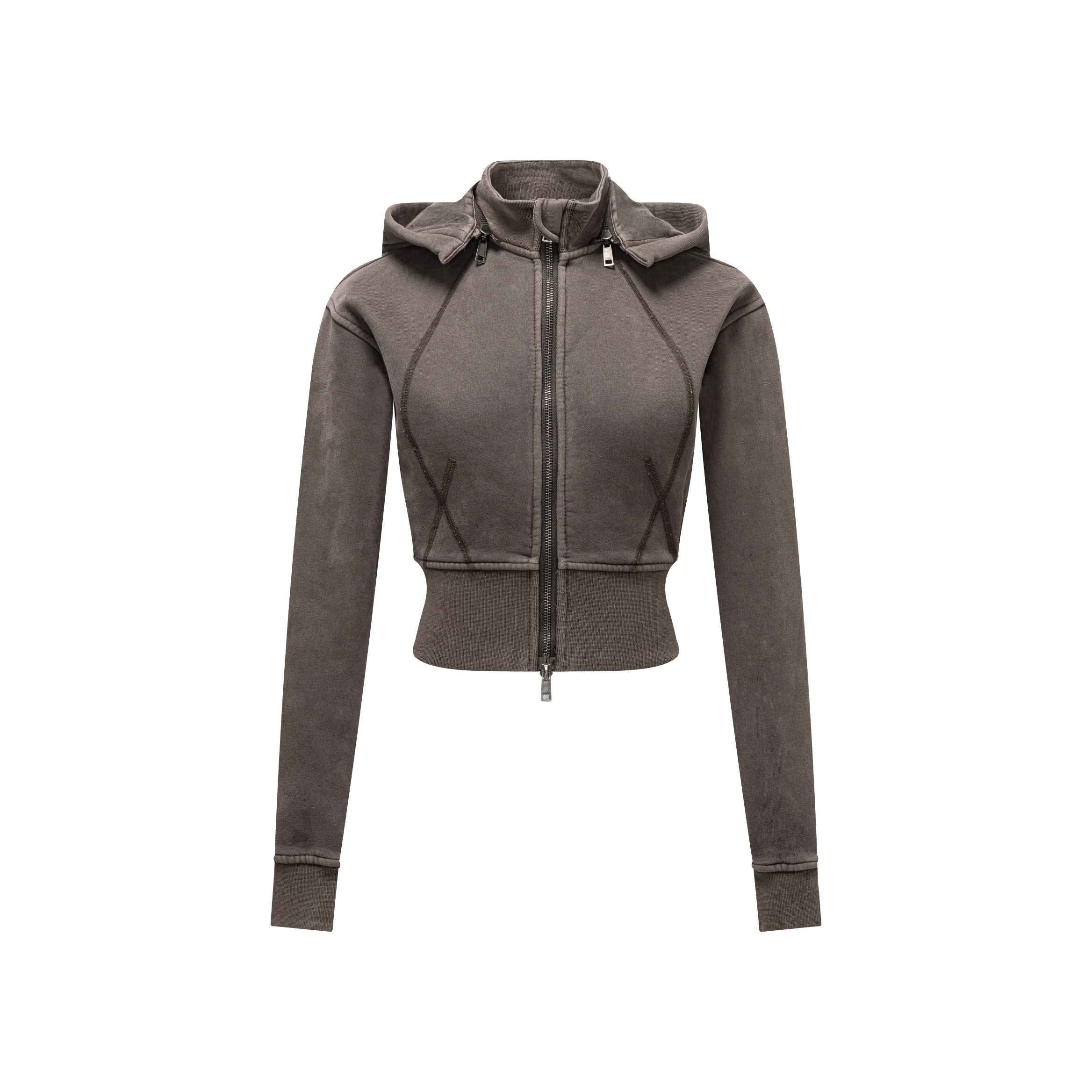400GSM Women’s Outdoor Slim-Fit Pigment-Wash Sweatshirt