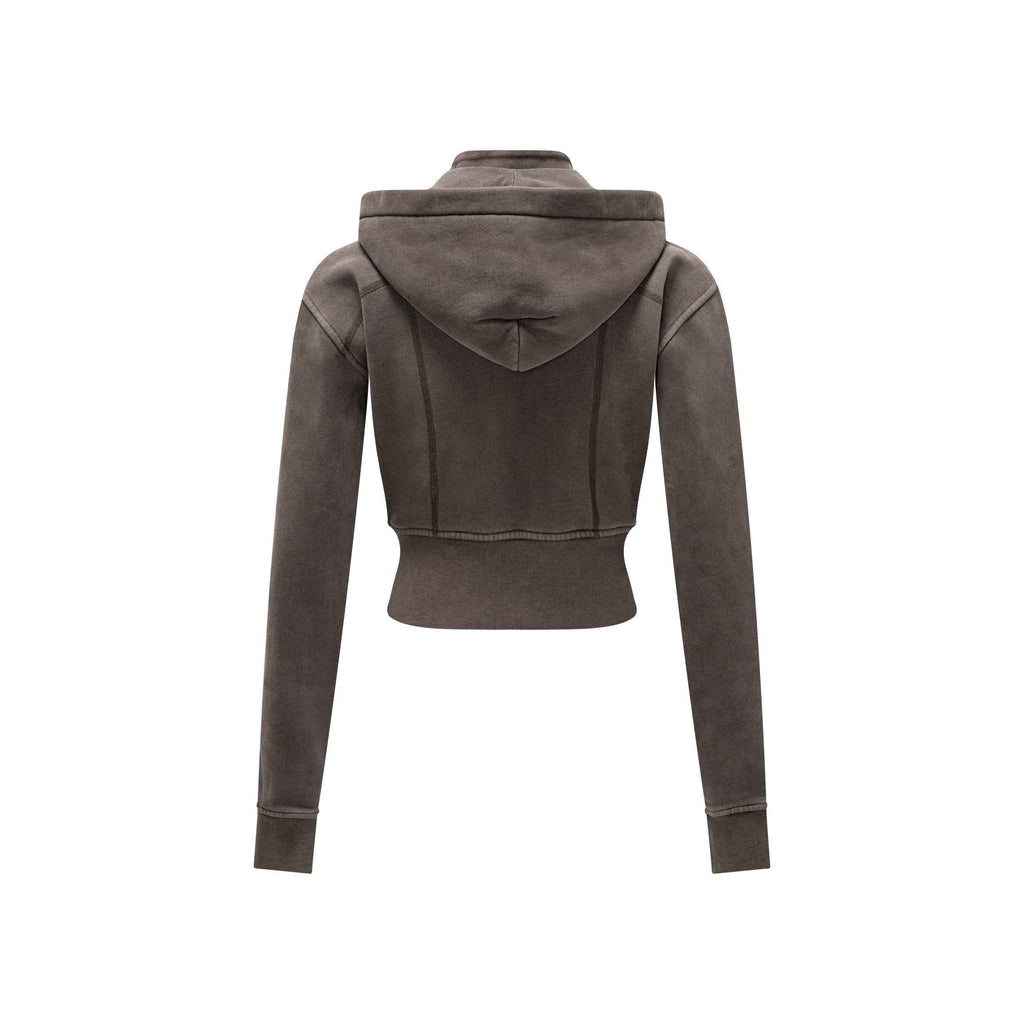 400GSM Women’s Outdoor Slim-Fit Pigment-Wash Sweatshirt