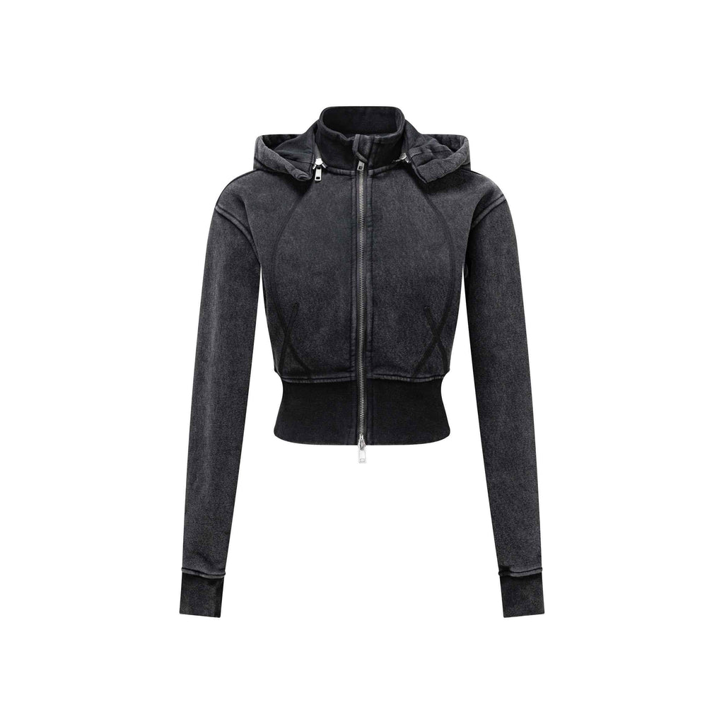 400GSM Women’s Outdoor Slim-Fit Pigment-Wash Sweatshirt