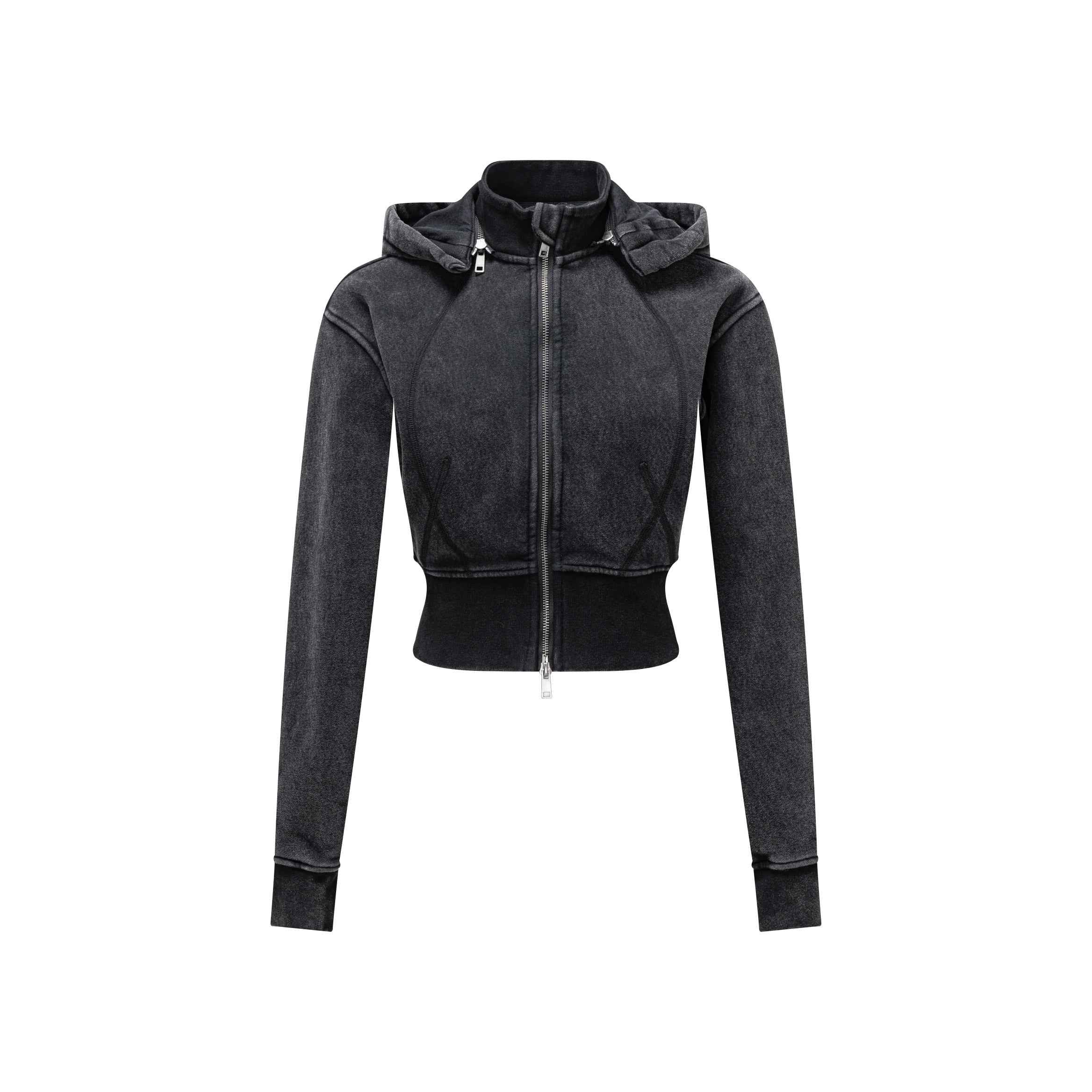 400GSM Women’s Outdoor Slim-Fit Pigment-Wash Sweatshirt