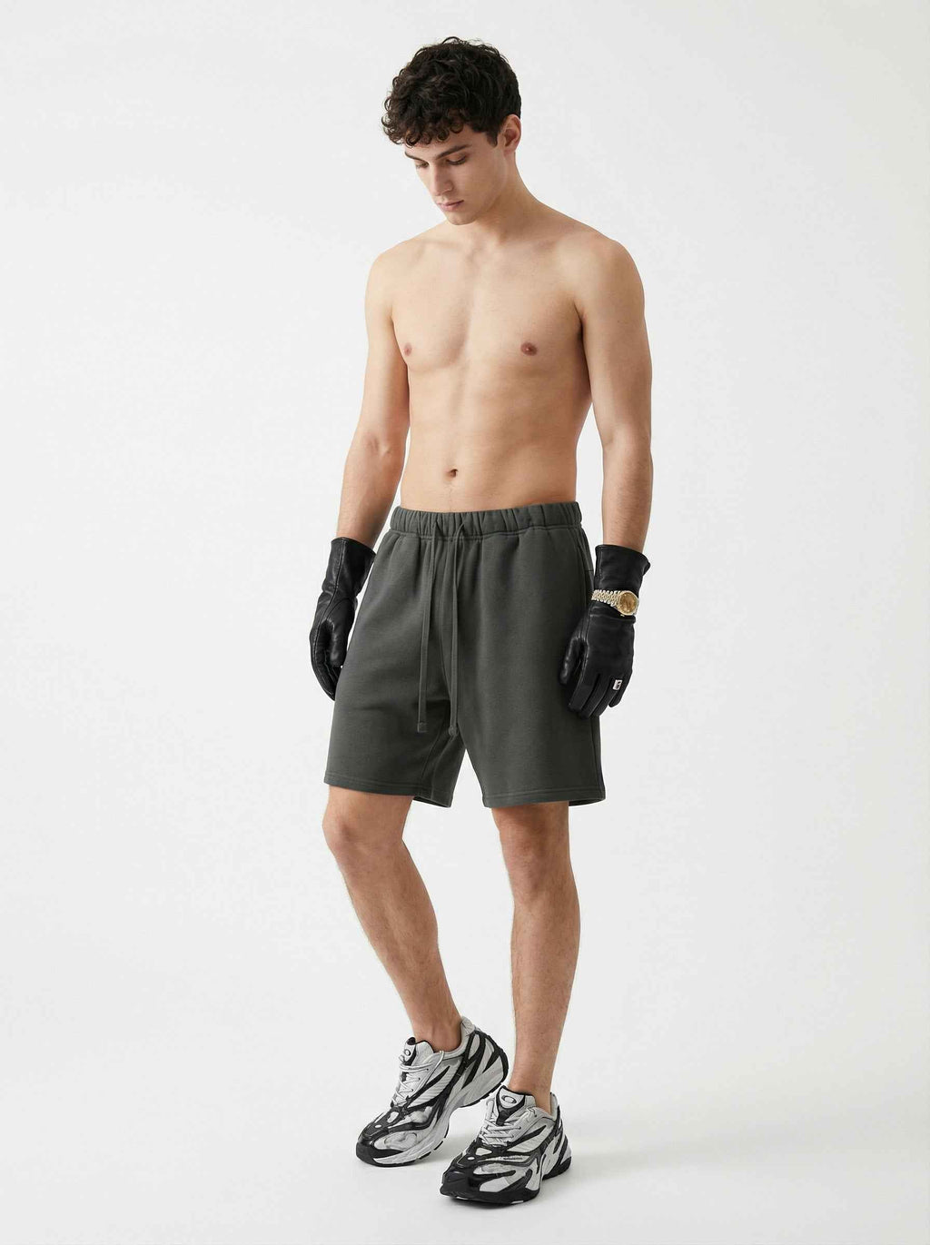 345GSM Men's Fleece-Lined Straight-Leg Shorts