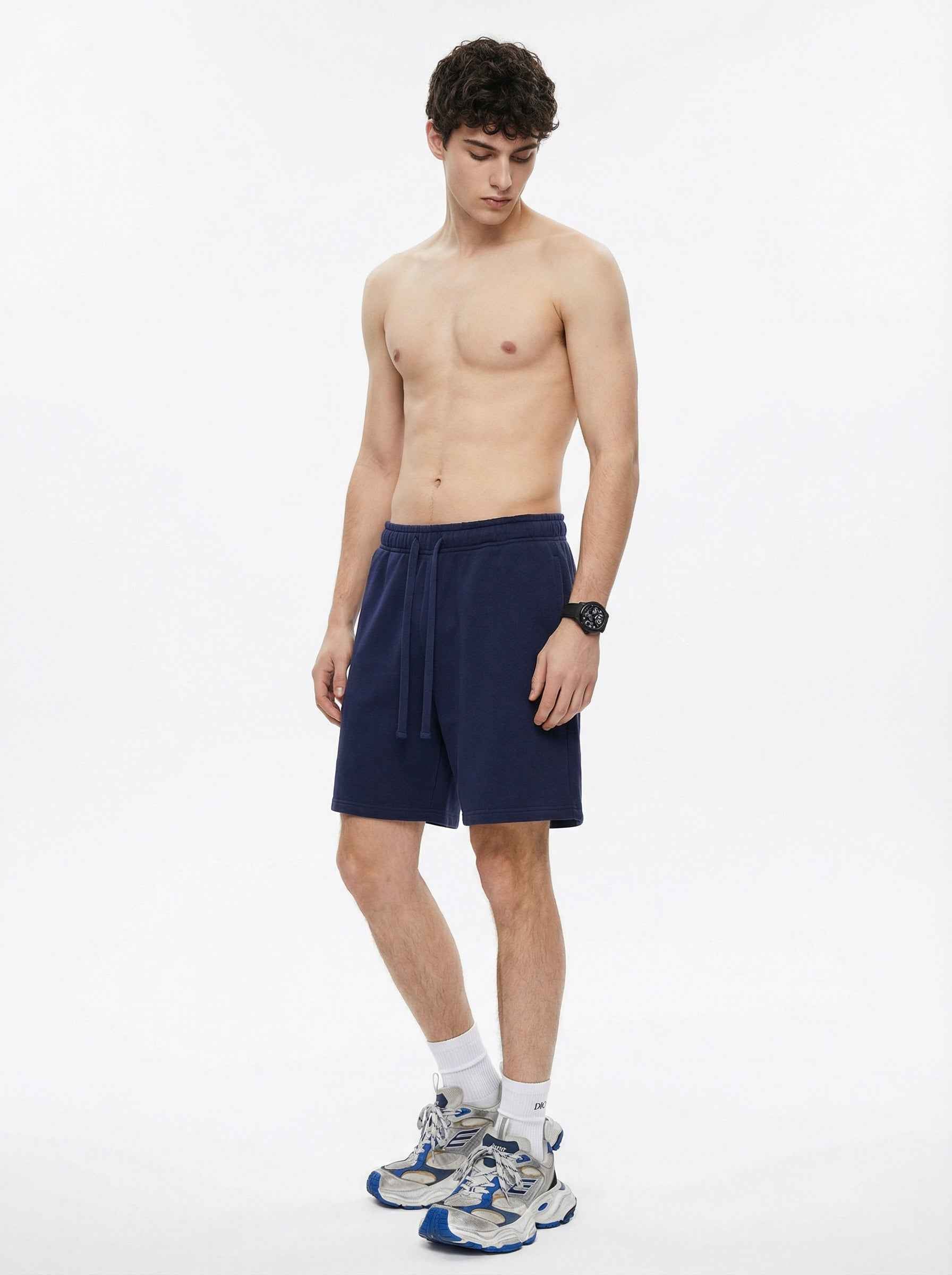 345GSM Men's Fleece-Lined Straight-Leg Shorts