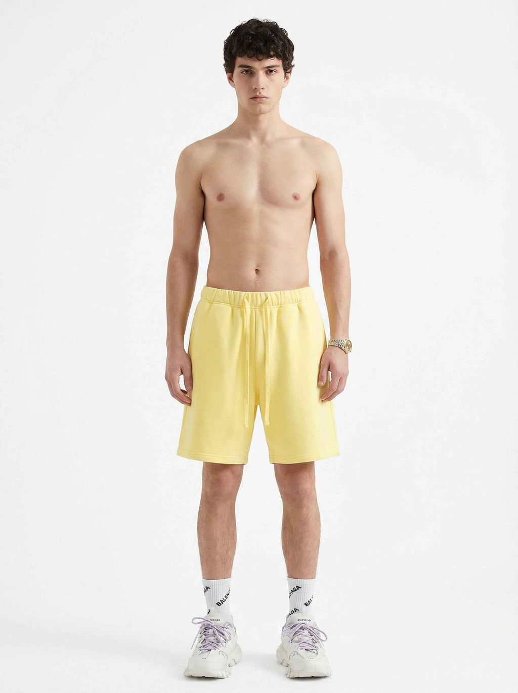 345GSM Men's Fleece-Lined Straight-Leg Shorts