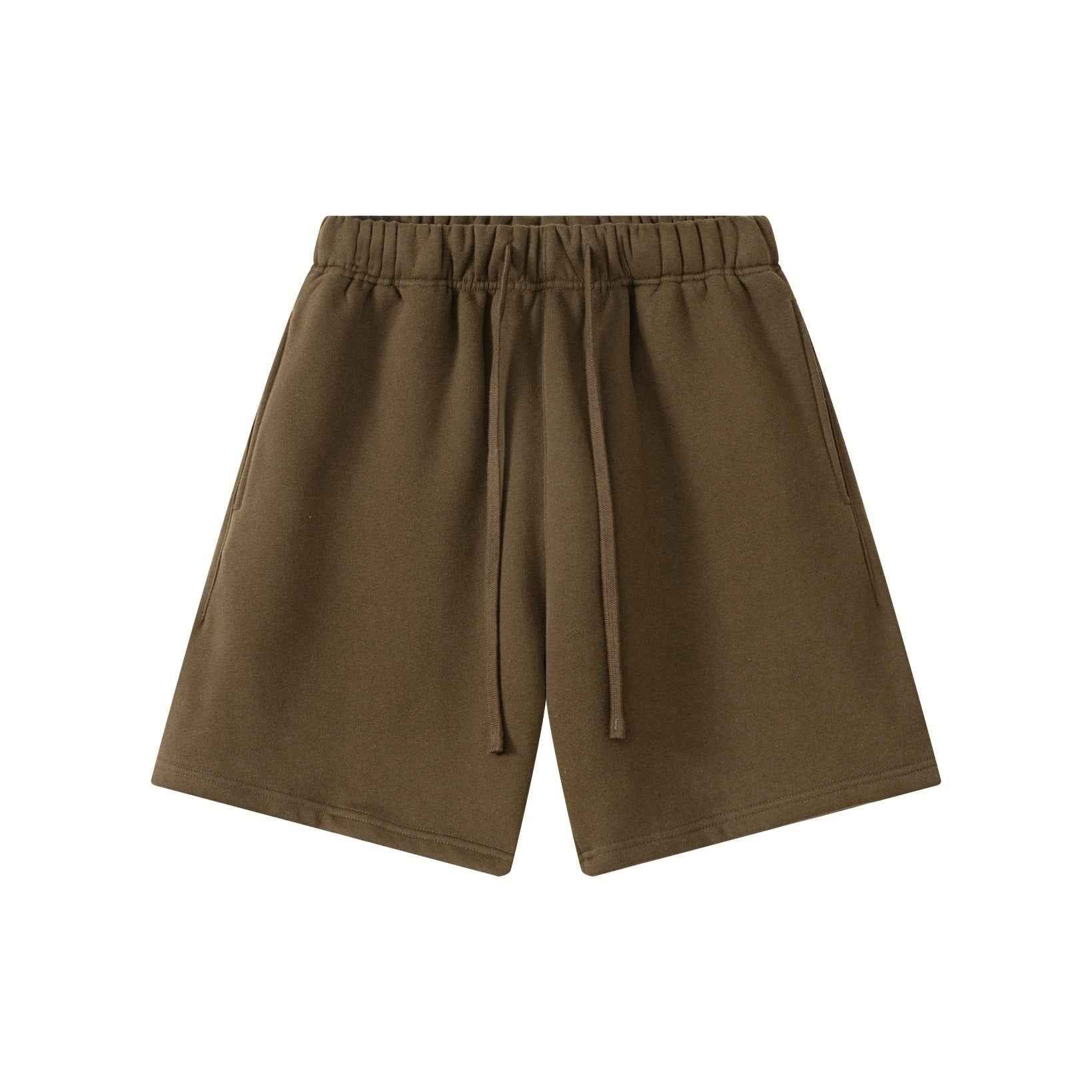 345GSM Men's Fleece-Lined Straight-Leg Shorts