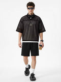 240GSM Men’s Boxy-Fit Mesh Layering V-Neck Tee
