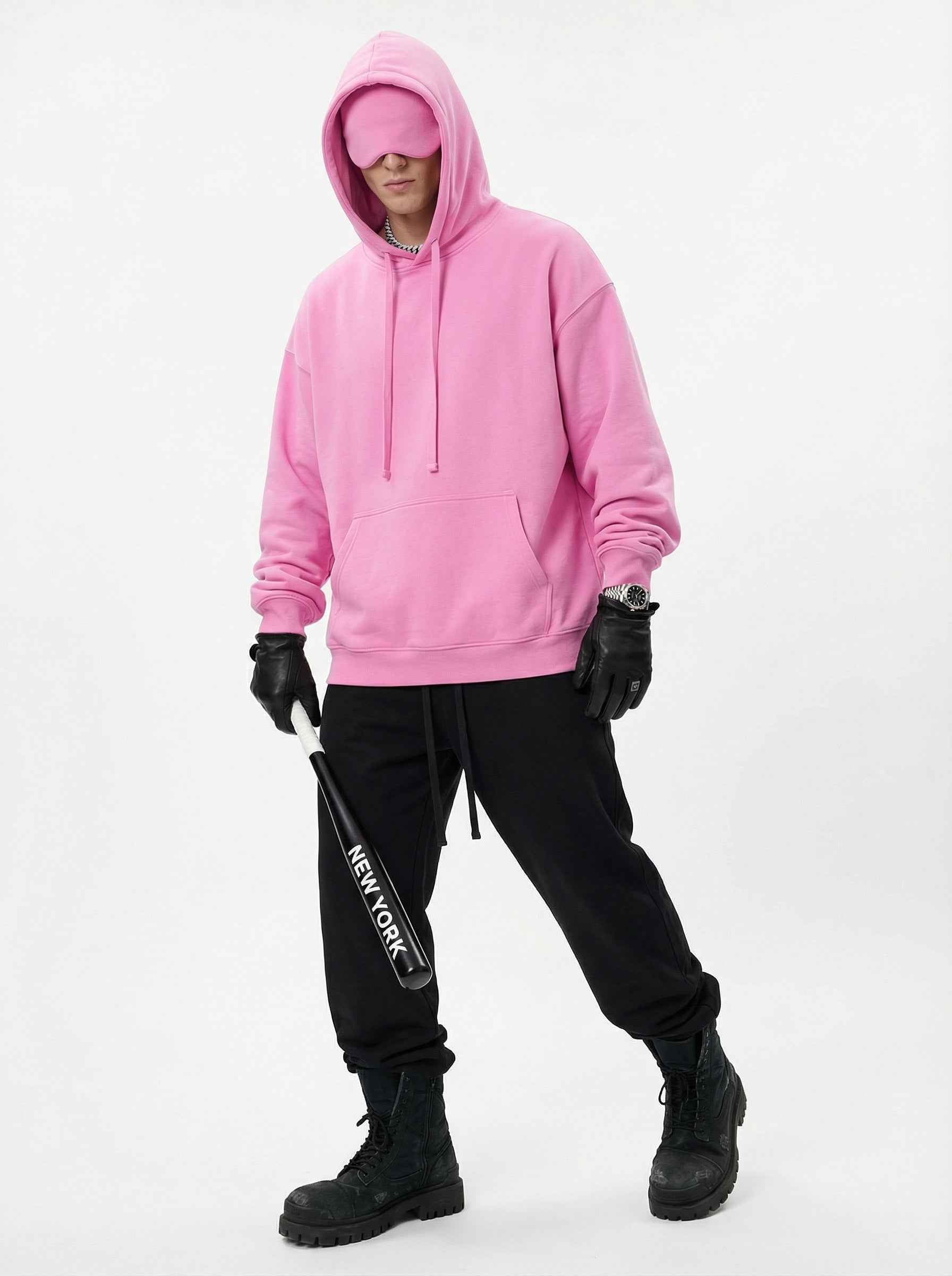 345GSM Men's Eye-Patch Hoodie | Solid Color | MUNSIEUR