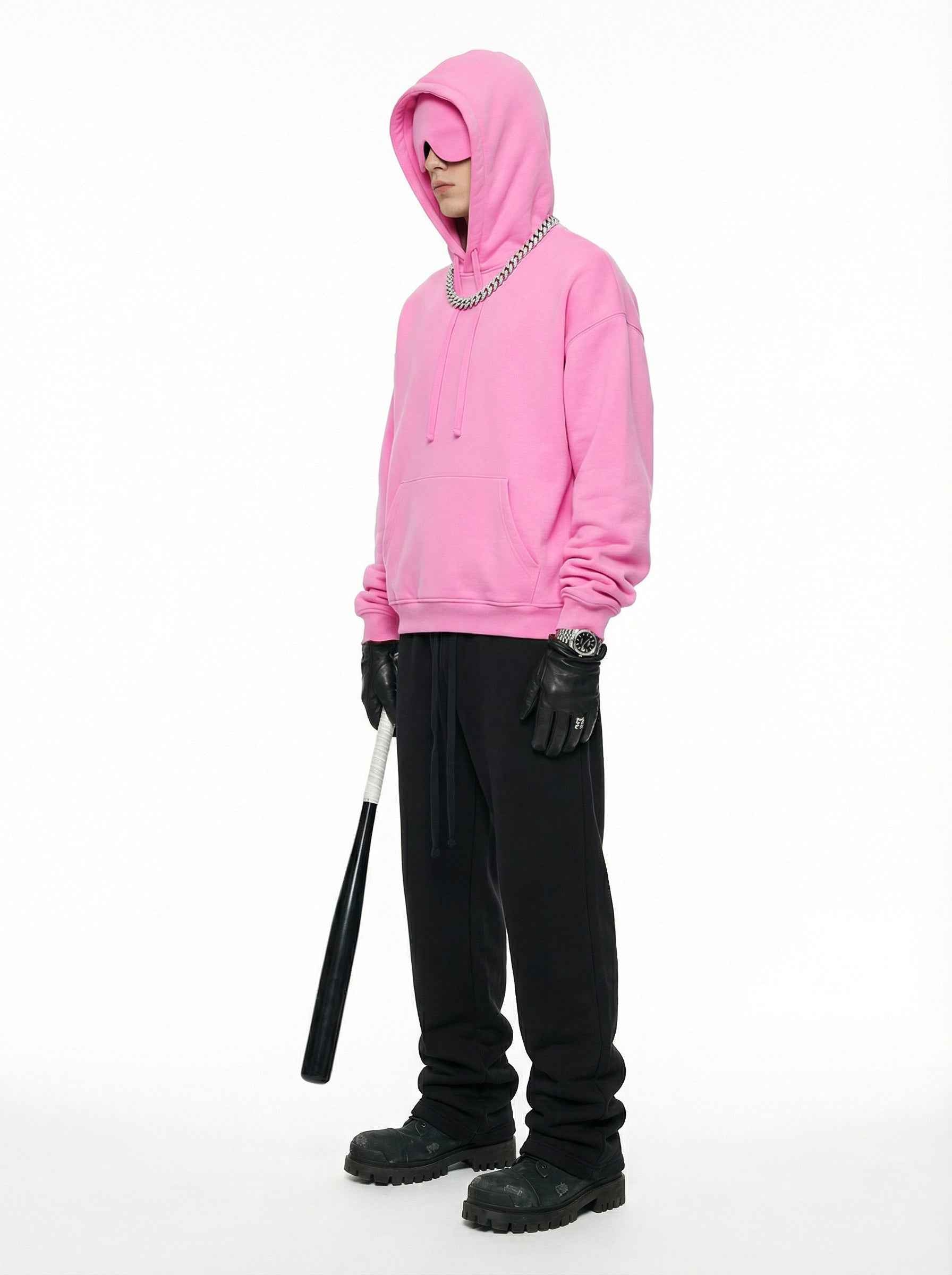 345GSM Men's Eye-Patch Hoodie | Solid Color | MUNSIEUR