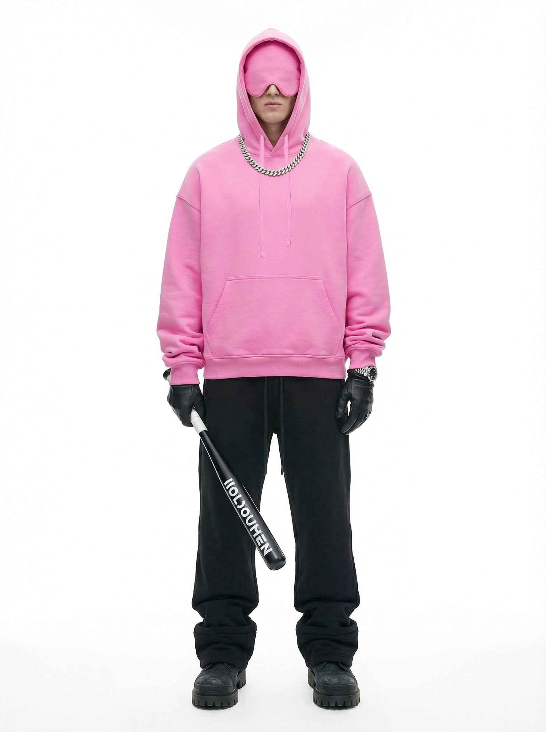 345GSM Men's Eye-Patch Hoodie | Solid Color | MUNSIEUR