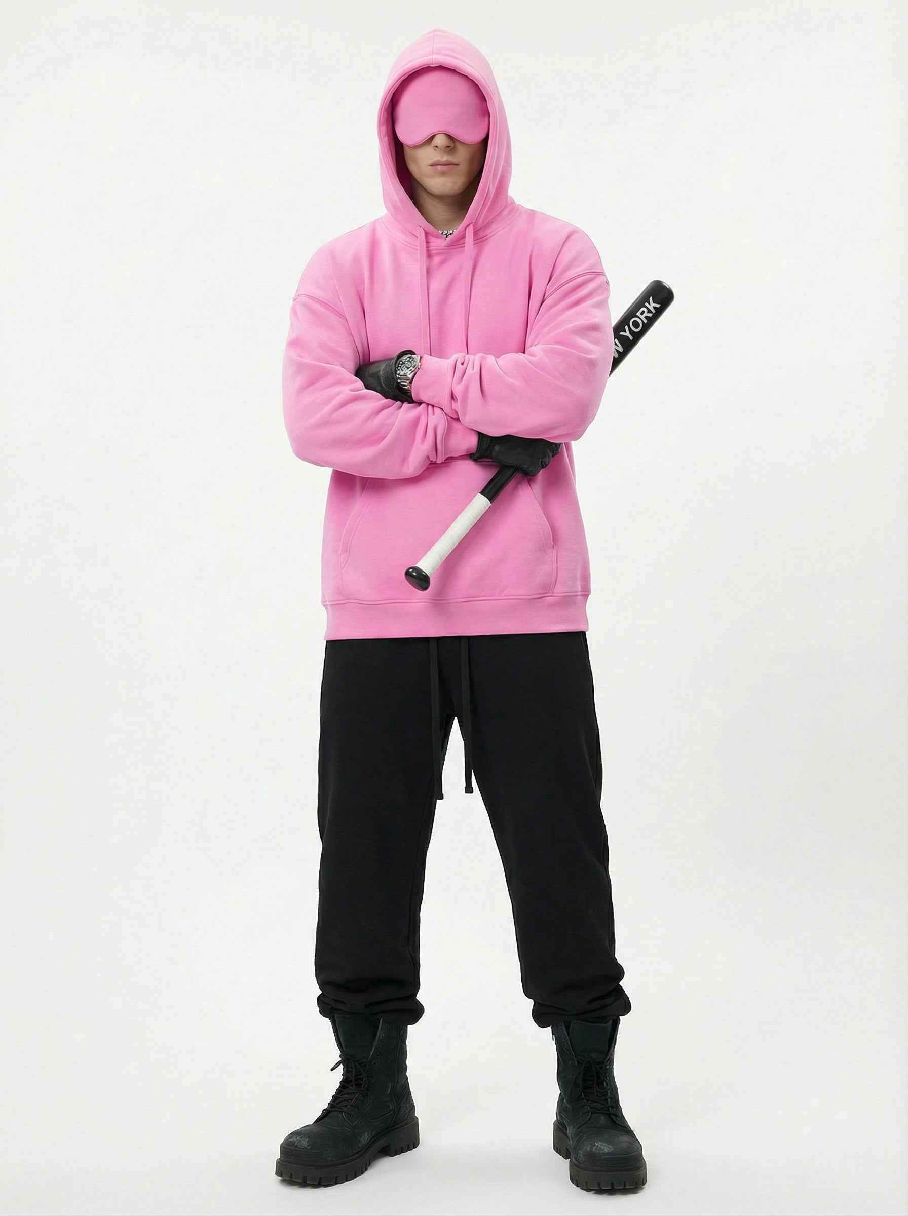 345GSM Men's Eye-Patch Hoodie | Solid Color | MUNSIEUR