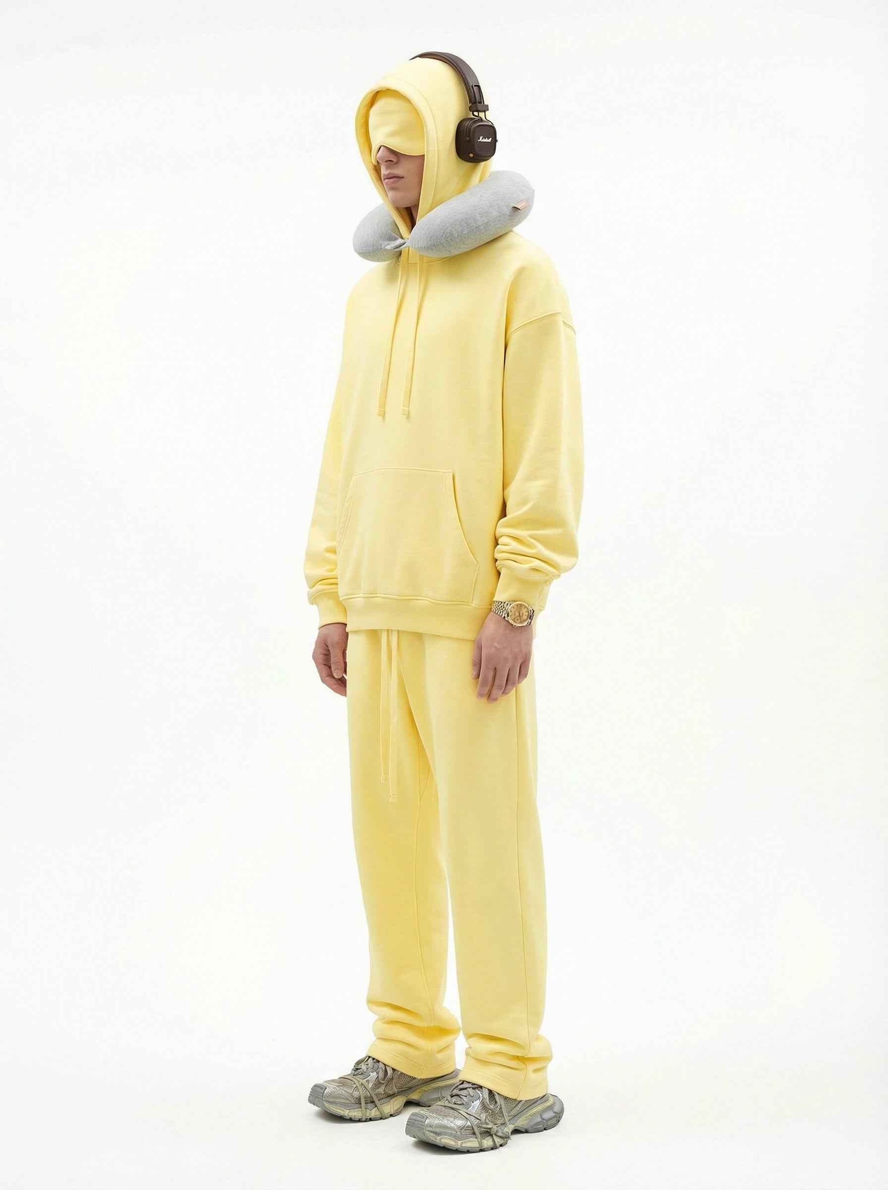 345GSM Men's Eye-Patch Hoodie | Solid Color | MUNSIEUR