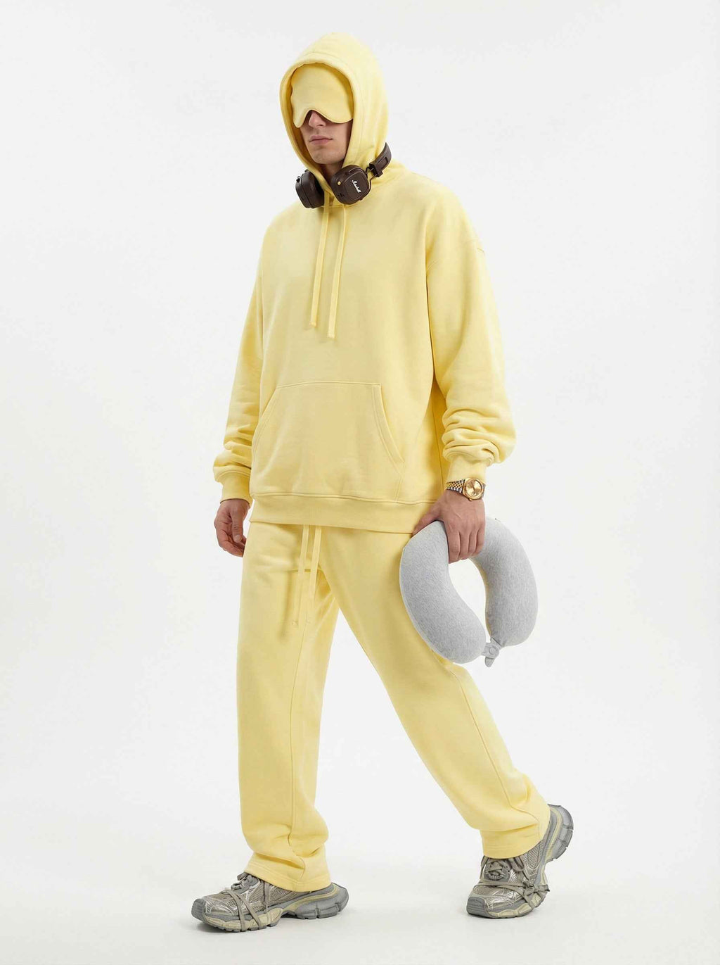 345GSM Men's Eye-Patch Hoodie | Solid Color | MUNSIEUR