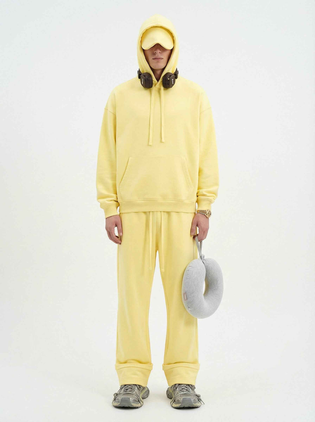 345GSM Men's Eye-Patch Hoodie | Solid Color | MUNSIEUR