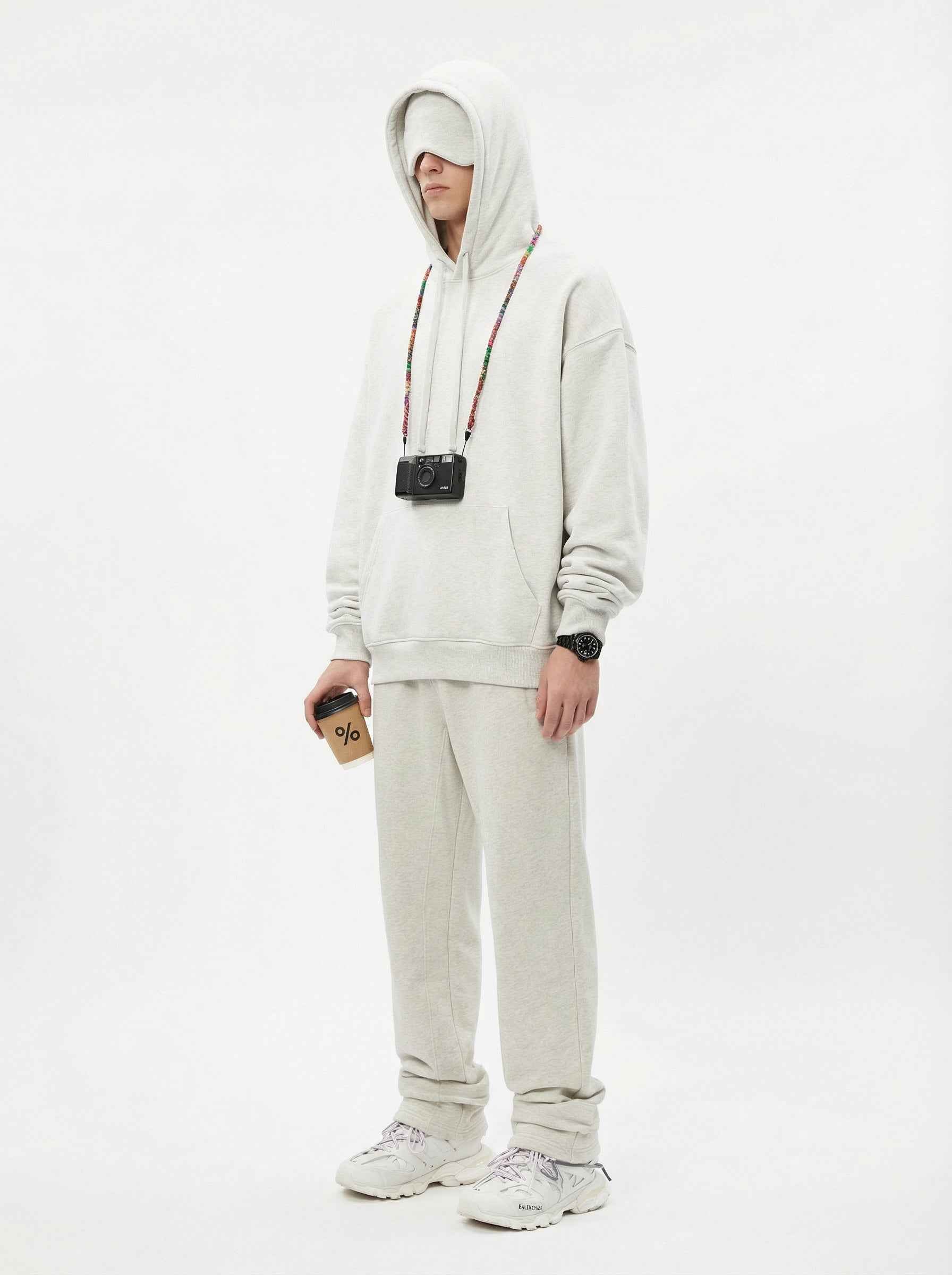 345GSM Men's Eye-Patch Hoodie | Solid Color | MUNSIEUR