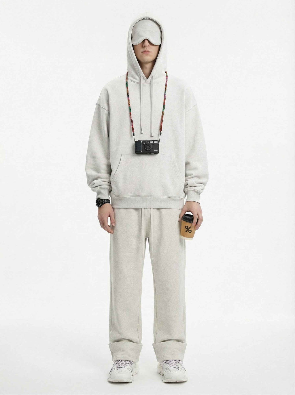 345GSM Men's Eye-Patch Hoodie | Solid Color | MUNSIEUR