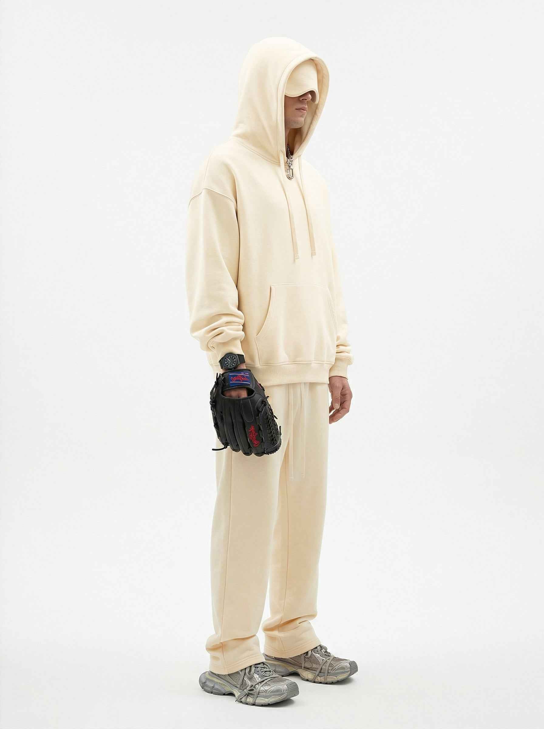 345GSM Men's Eye-Patch Hoodie | Solid Color | MUNSIEUR