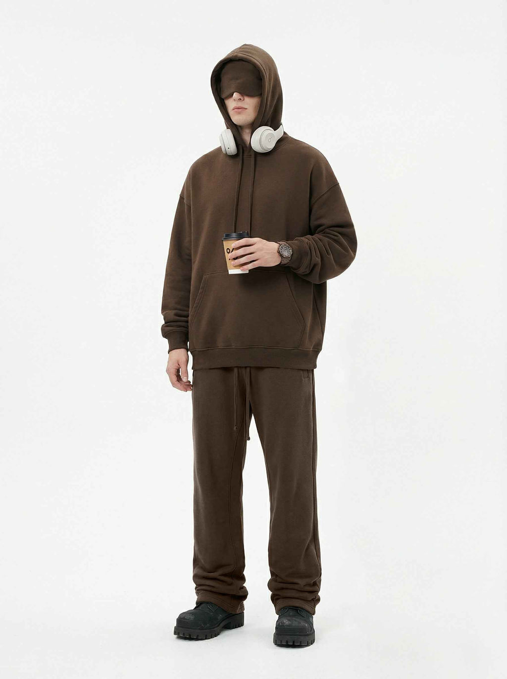 345GSM Men's Eye-Patch Hoodie | Solid Color | MUNSIEUR