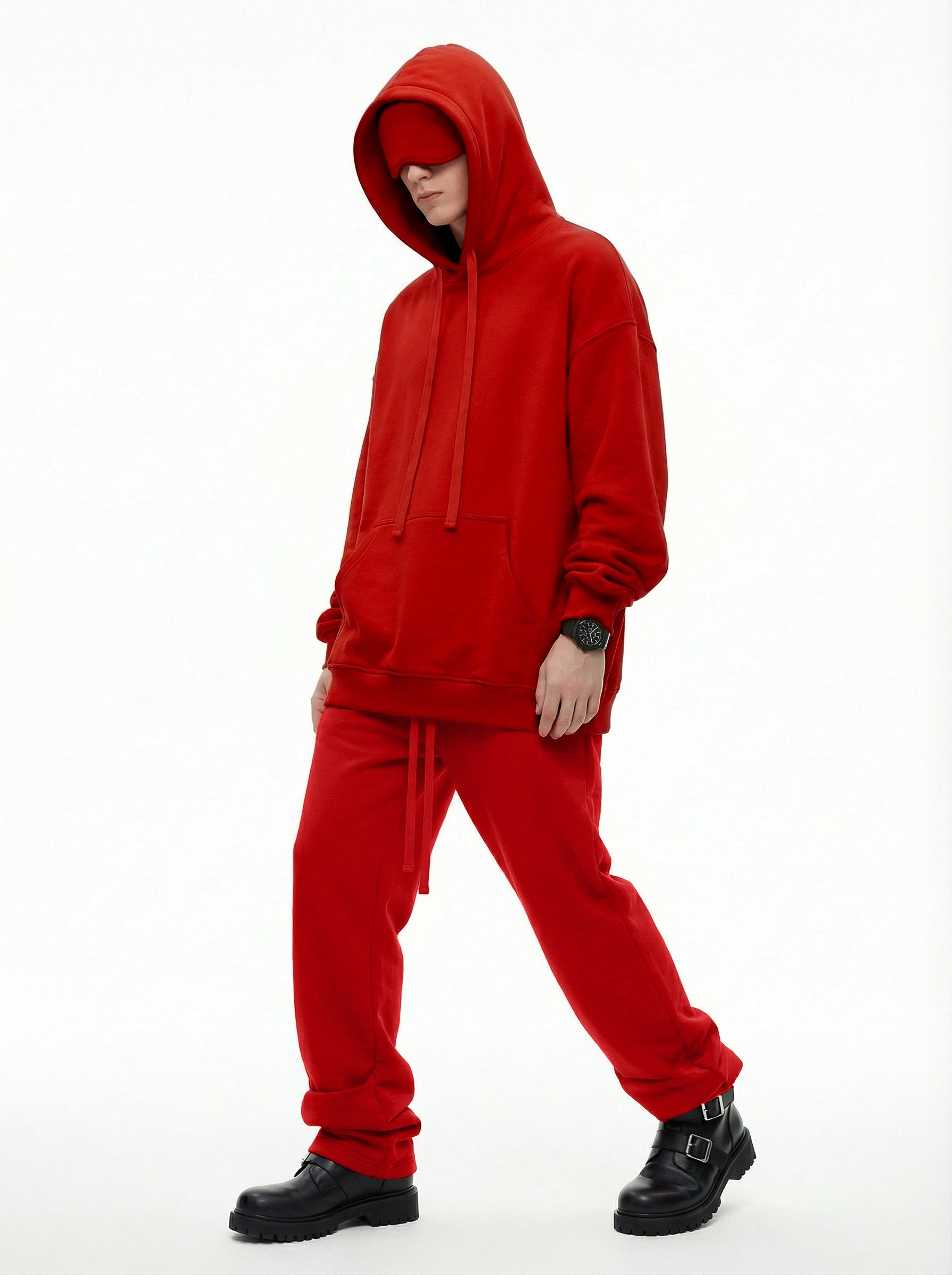 345GSM Men's Eye-Patch Hoodie | Solid Color | MUNSIEUR