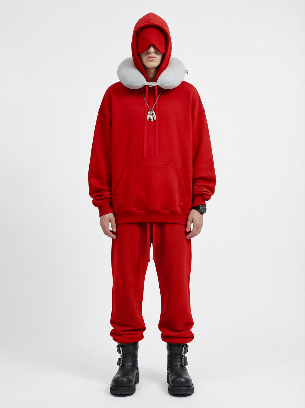 345GSM Men's Eye-Patch Hoodie | Solid Color | MUNSIEUR