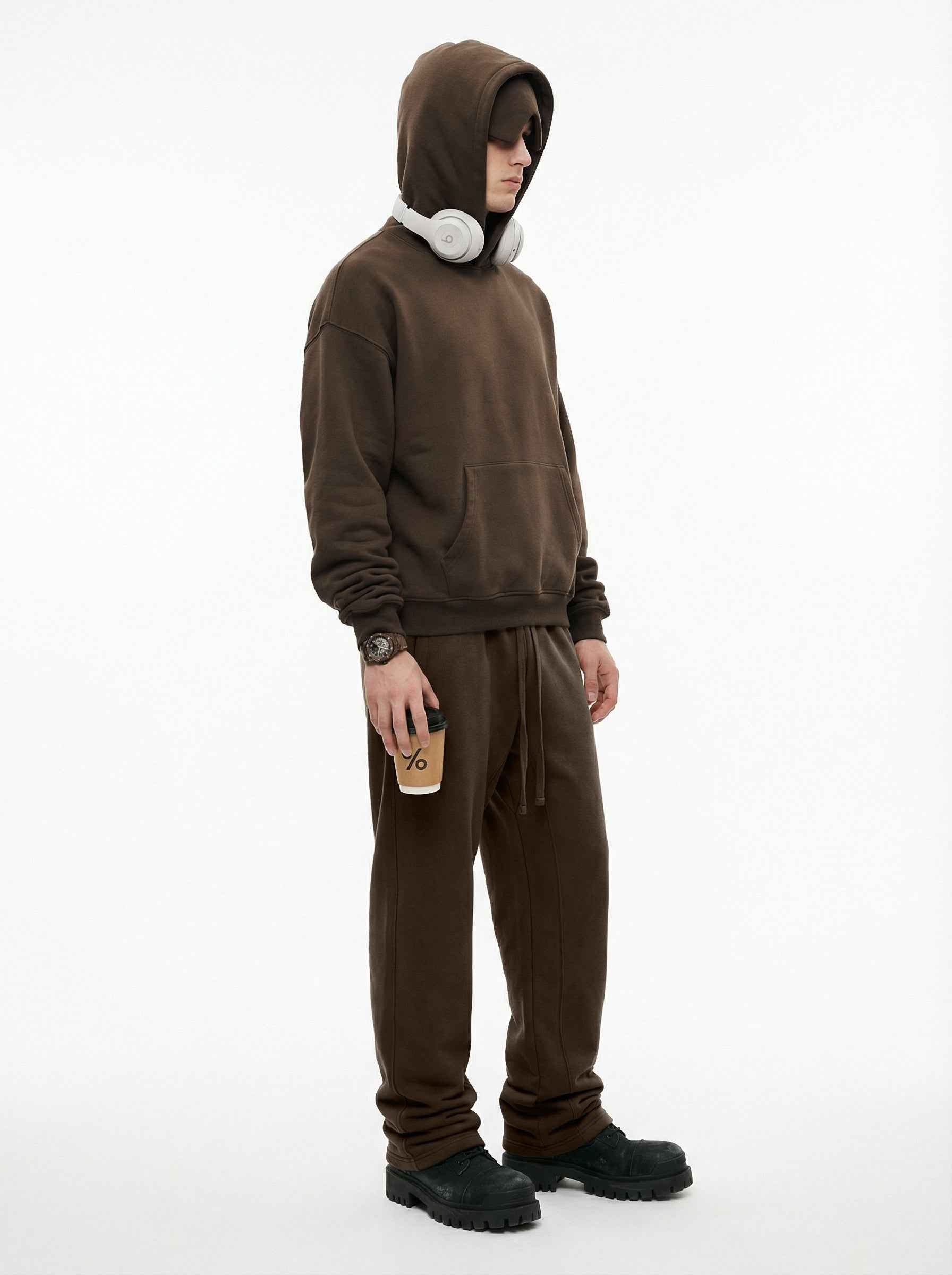 345GSM Men's Eye-Patch Hoodie | Solid Color | MUNSIEUR