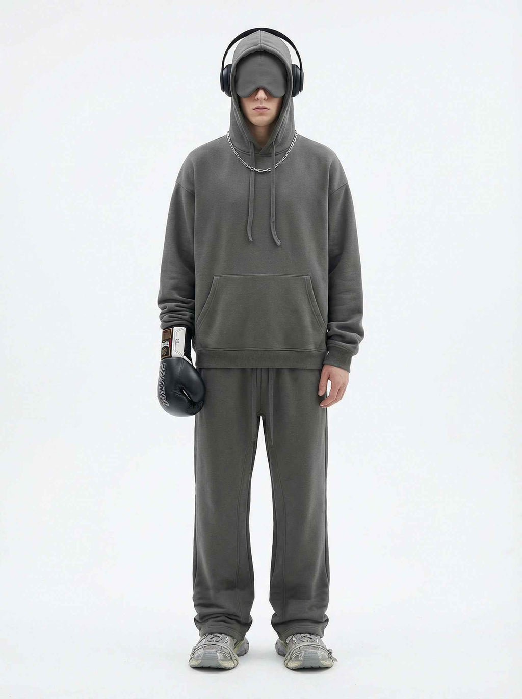 345GSM Men's Eye-Patch Hoodie | Solid Color | MUNSIEUR