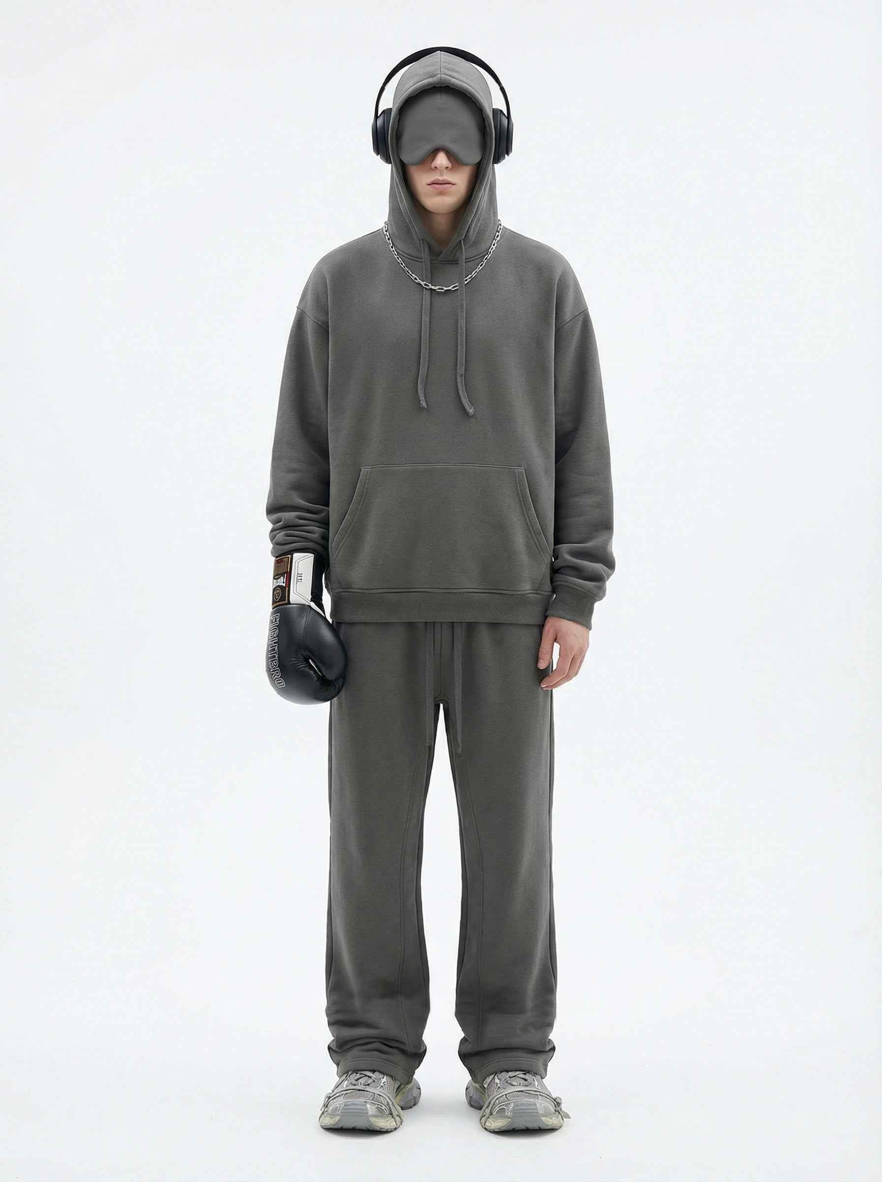 345GSM Men's Eye-Patch Hoodie | Solid Color | MUNSIEUR