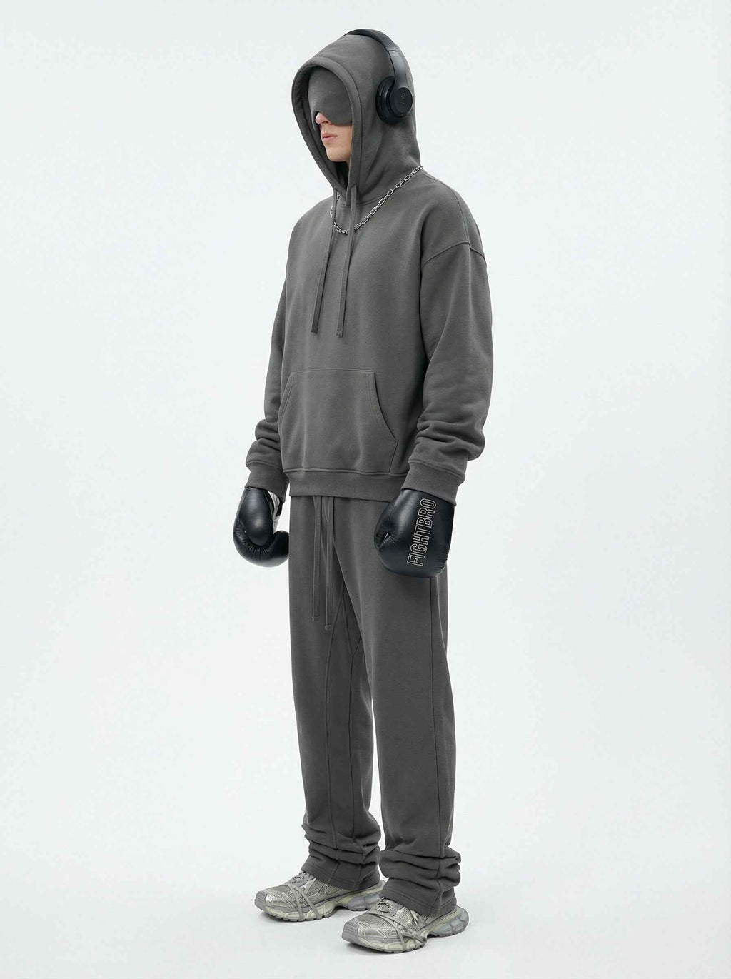 345GSM Men's Eye-Patch Hoodie | Solid Color | MUNSIEUR