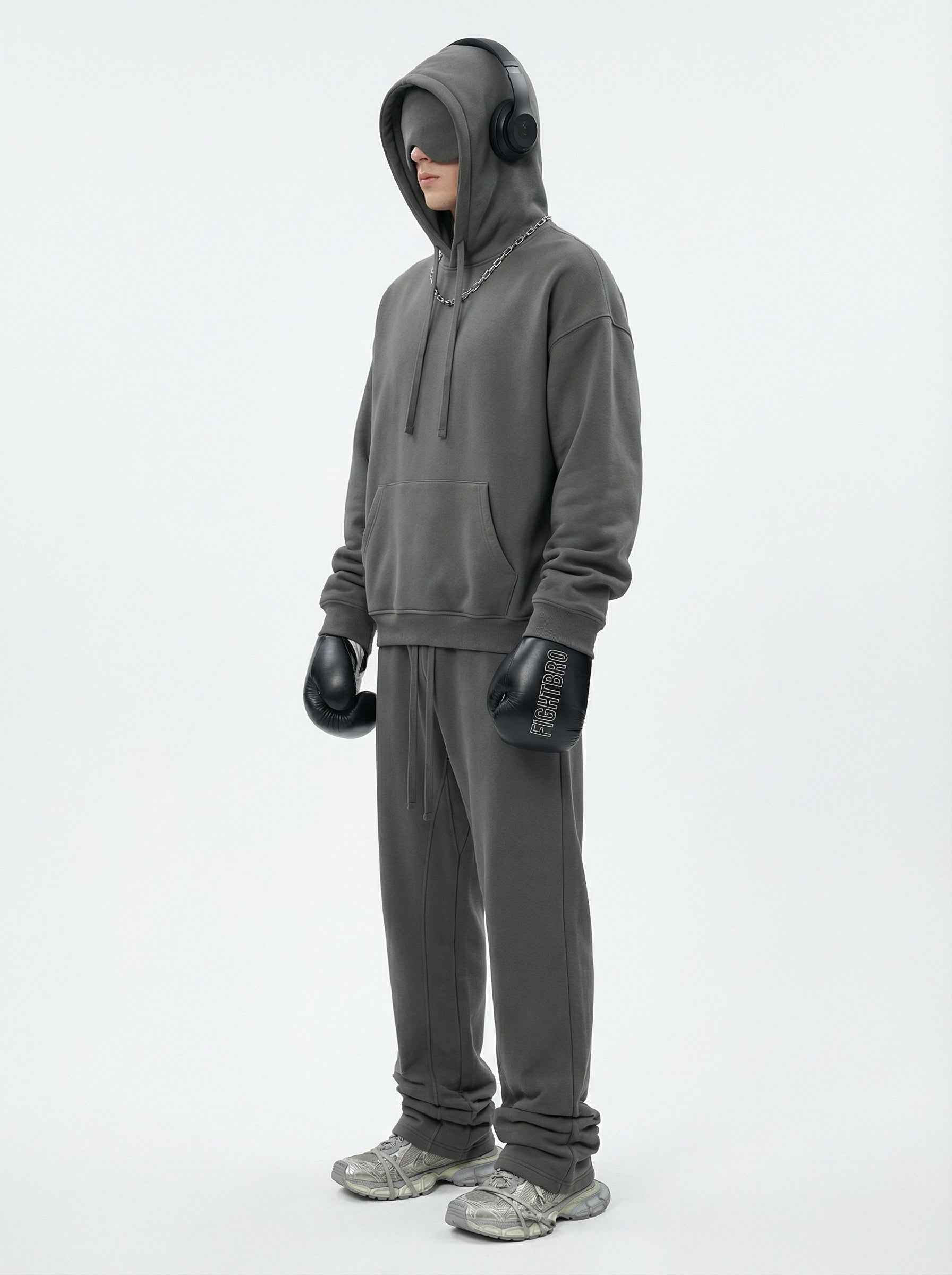 345GSM Men's Eye-Patch Hoodie | Solid Color | MUNSIEUR