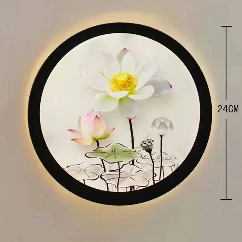 Industrial acrylic round golden deer wall lamp bedroom decor